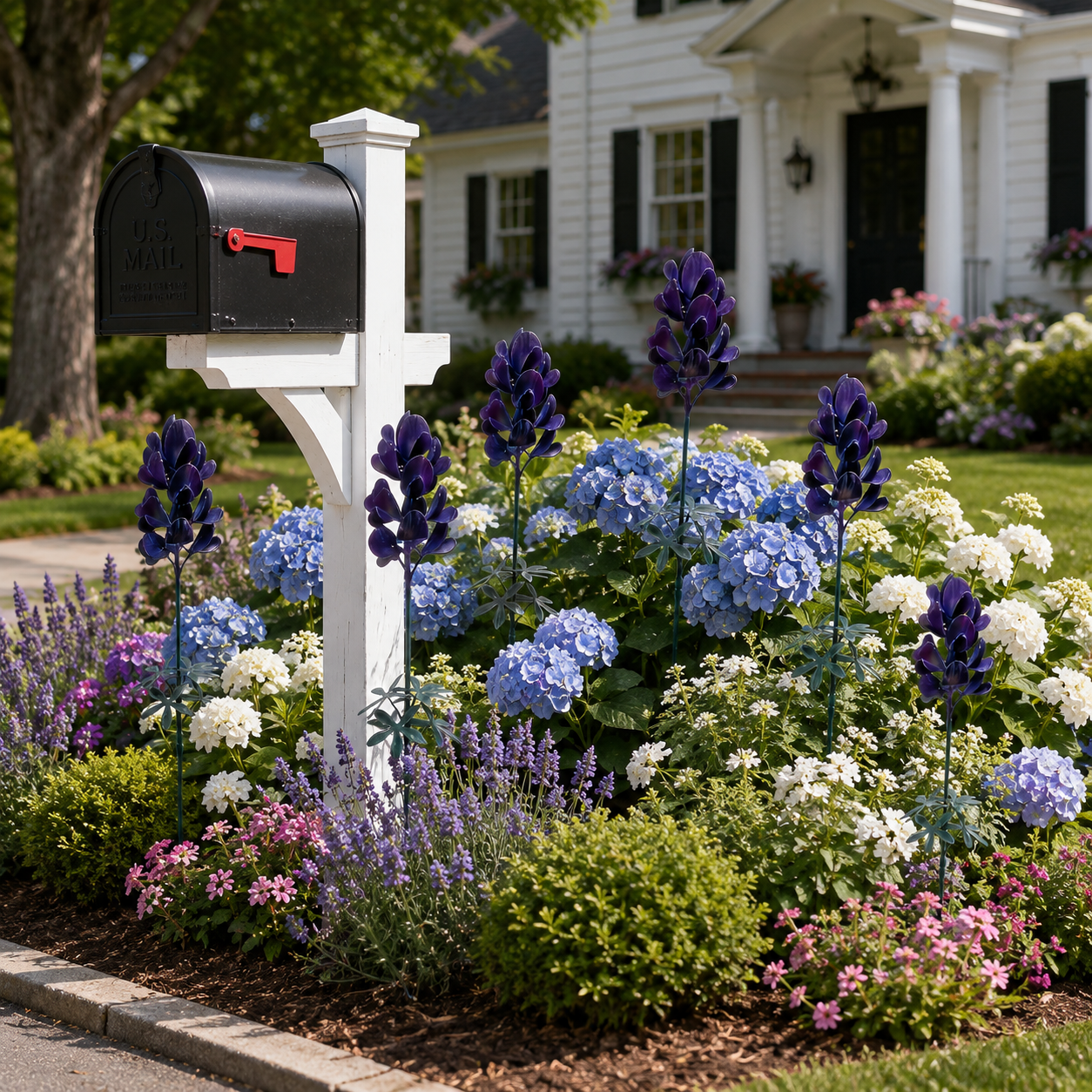 Blue Lupine Metal Garden Stake