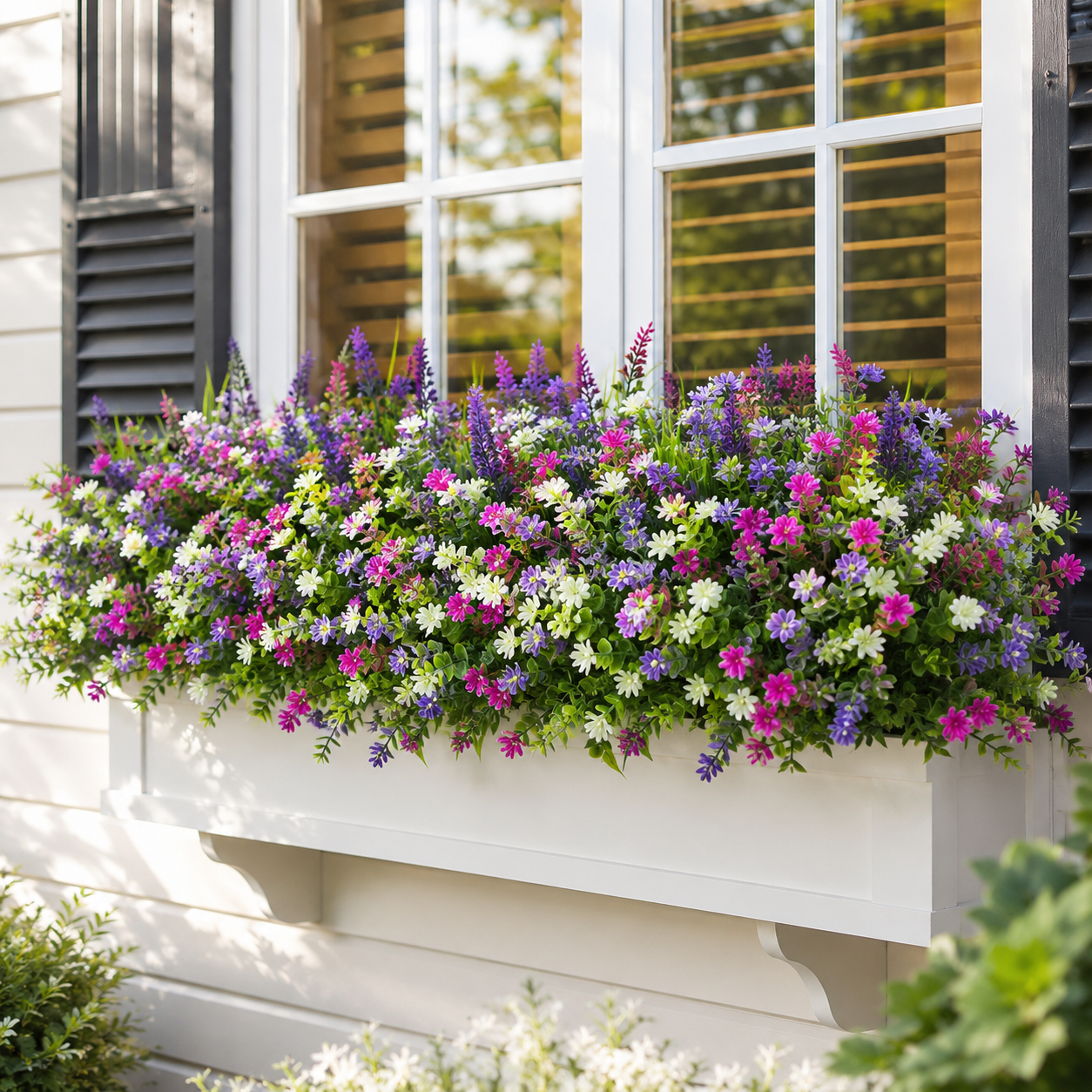 Mixed Artificial Flowers for Outdoor Planters – 5-Style Faux Flower Arrangement Set