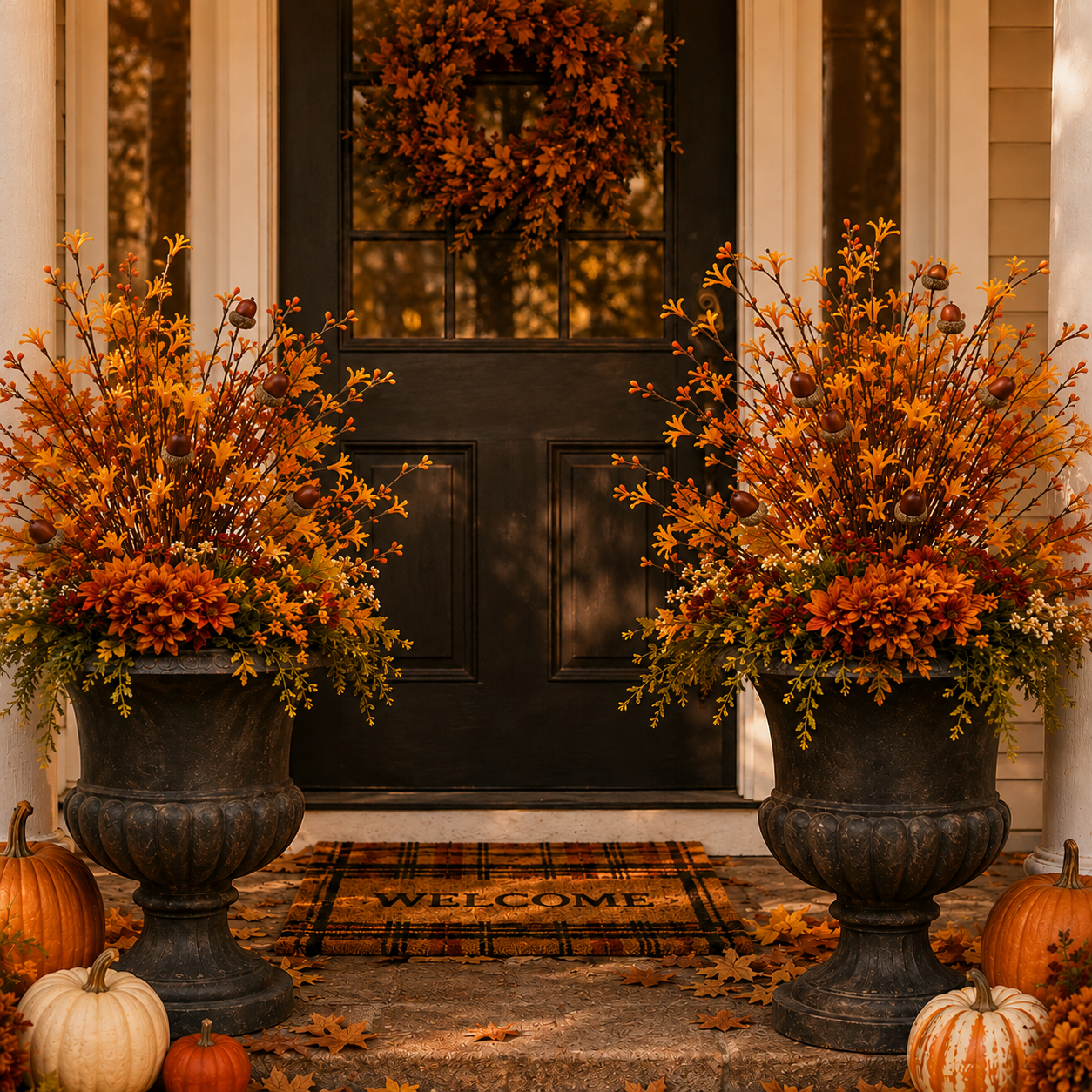 3-Piece Artificial Fall Acorn Floral Stem Set – 16.5-Inch Rustic Autumn Picks