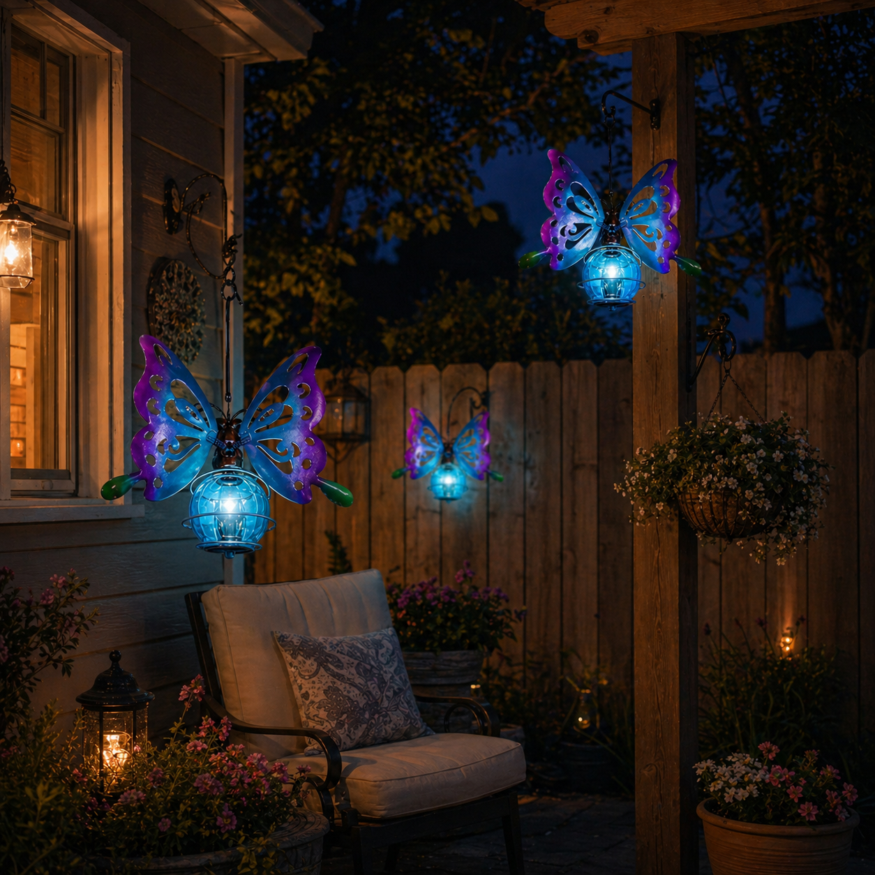 Solar Butterfly Hanging Garden Light