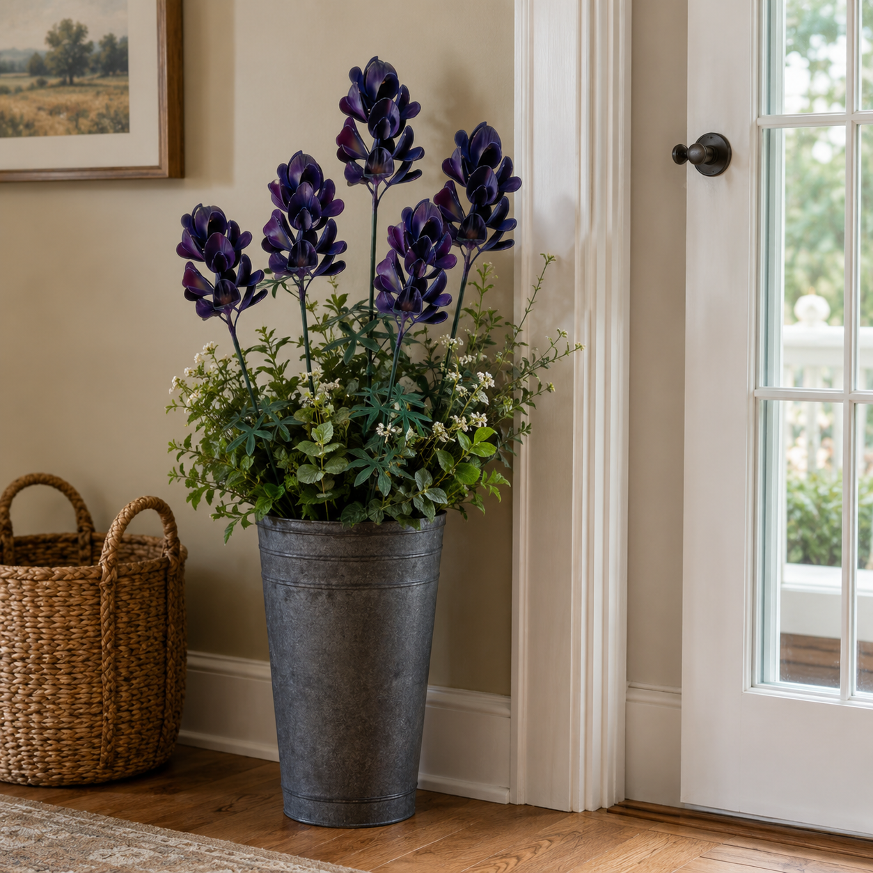 Blue Lupine Metal Garden Stake
