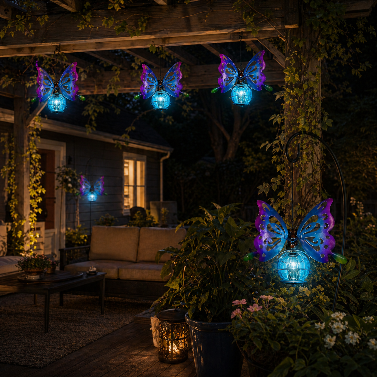 Solar Butterfly Hanging Garden Light