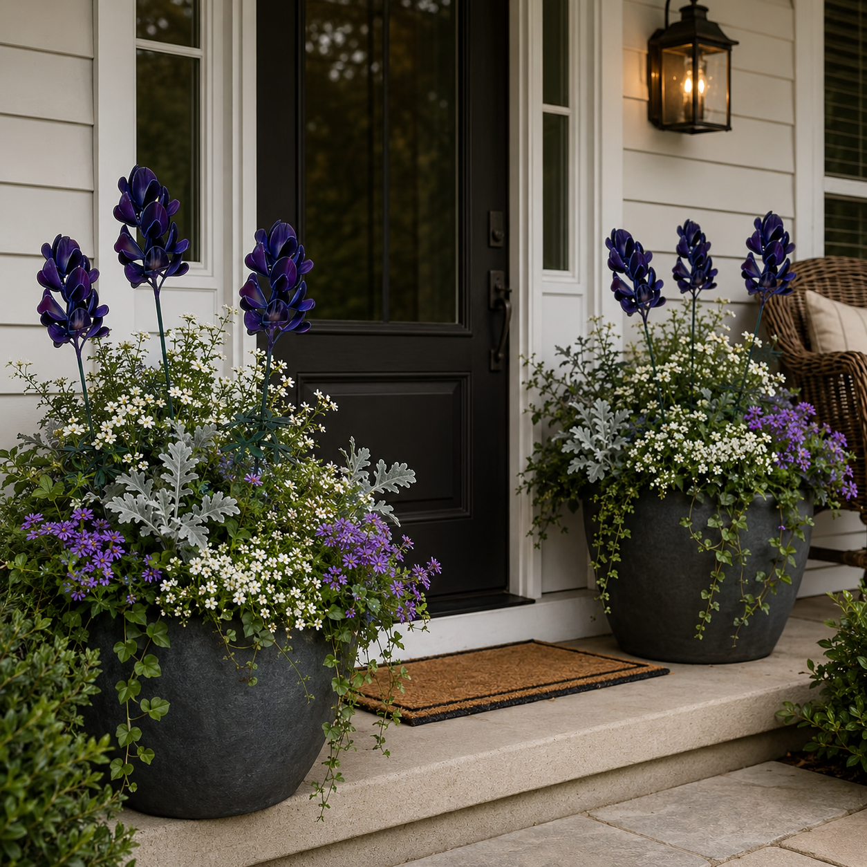 Blue Lupine Metal Garden Stake