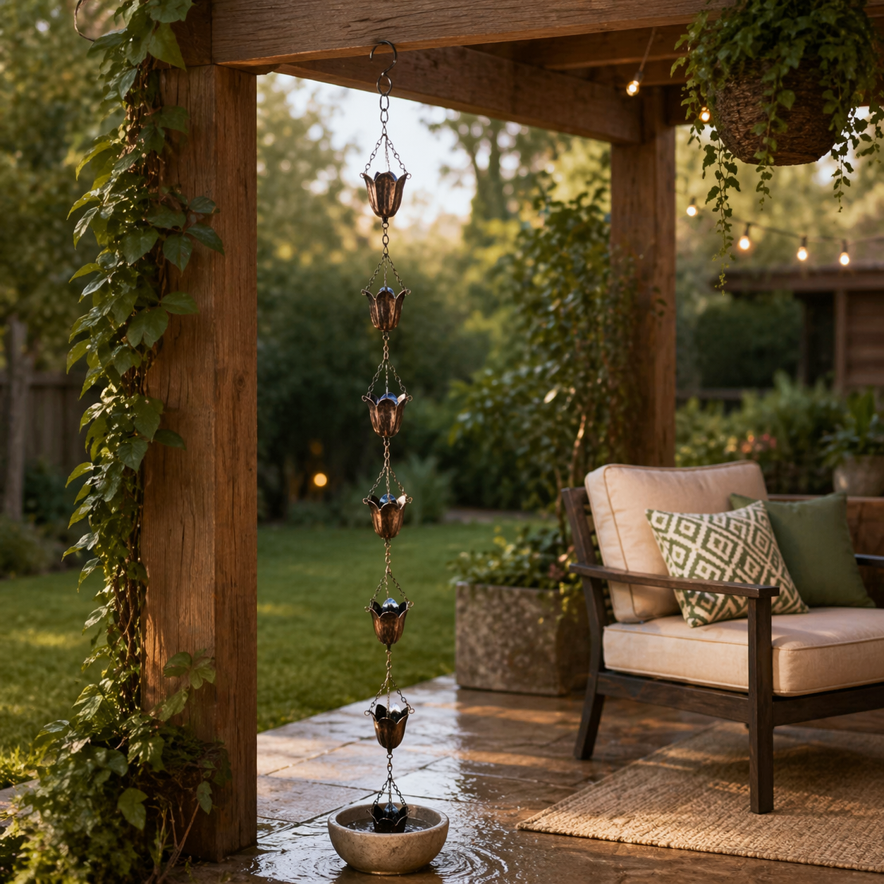 Tulip Rain Chain for Outdoor Garden Décor