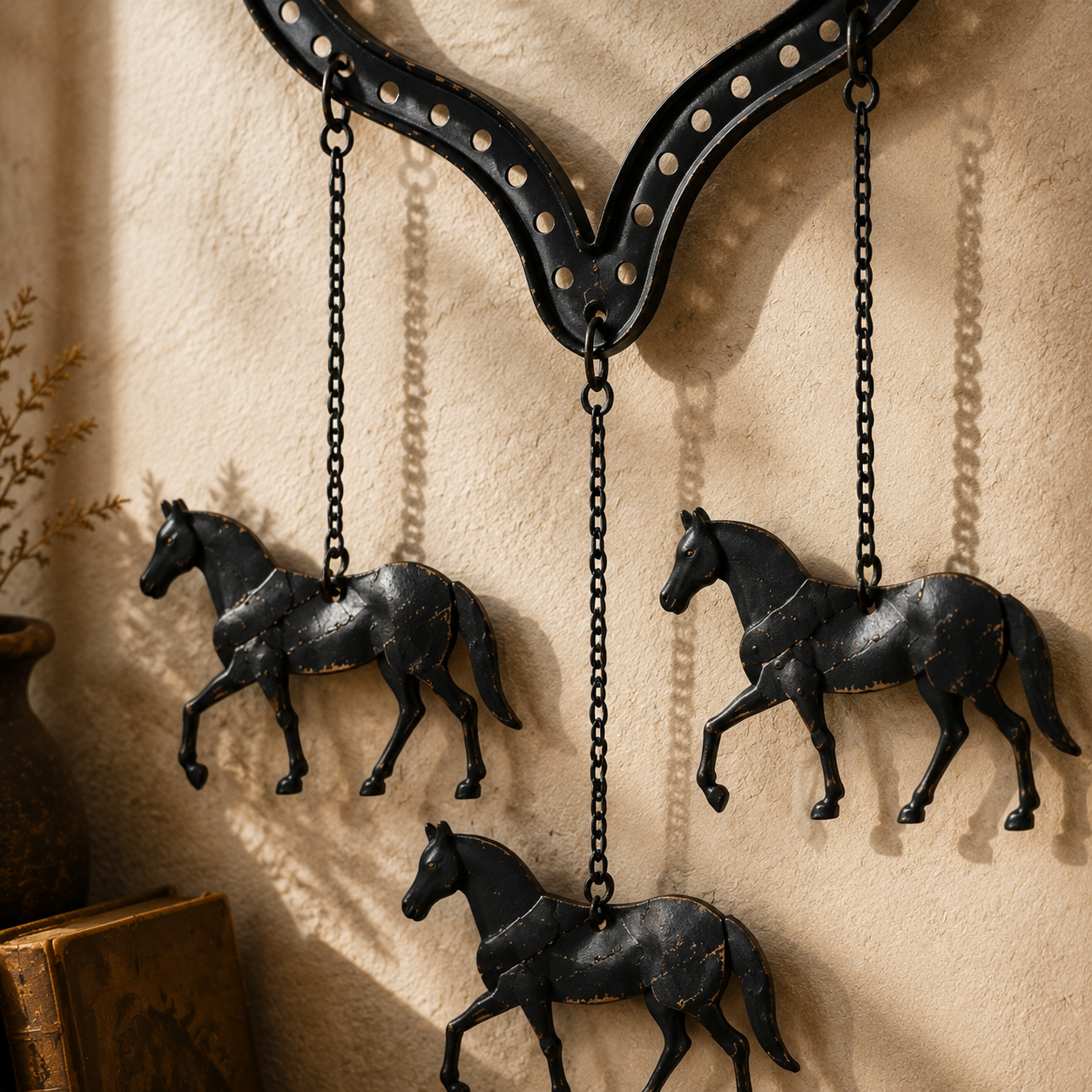 Rustic Heart Horse Hanging Decor