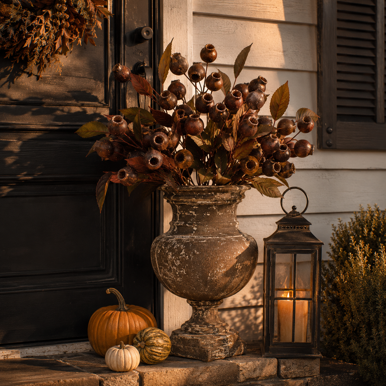 3 Pack Vintage Faux Seed Pod Bouquet – Rustic Seasonal Farmhouse Floral Stems