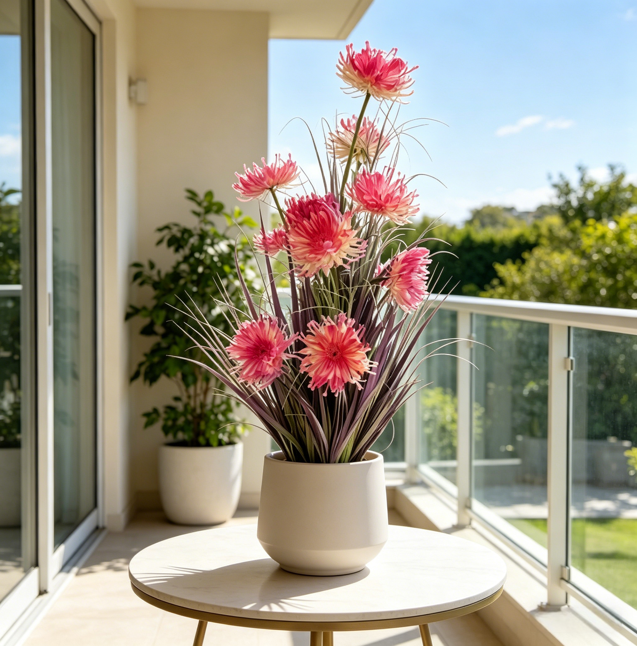 Pink Faux 3-Head Floral Stem, Decorative Artificial Flower Spray