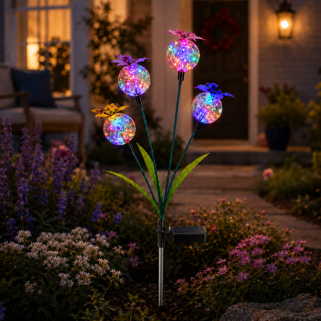 Multicolor Solar Butterfly Garden Stake Light