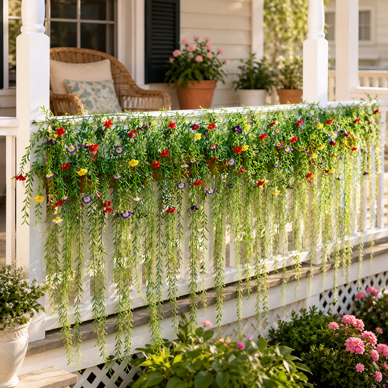 Large 70.87-Inch Artificial Hanging Flower Vine Garland Curtain