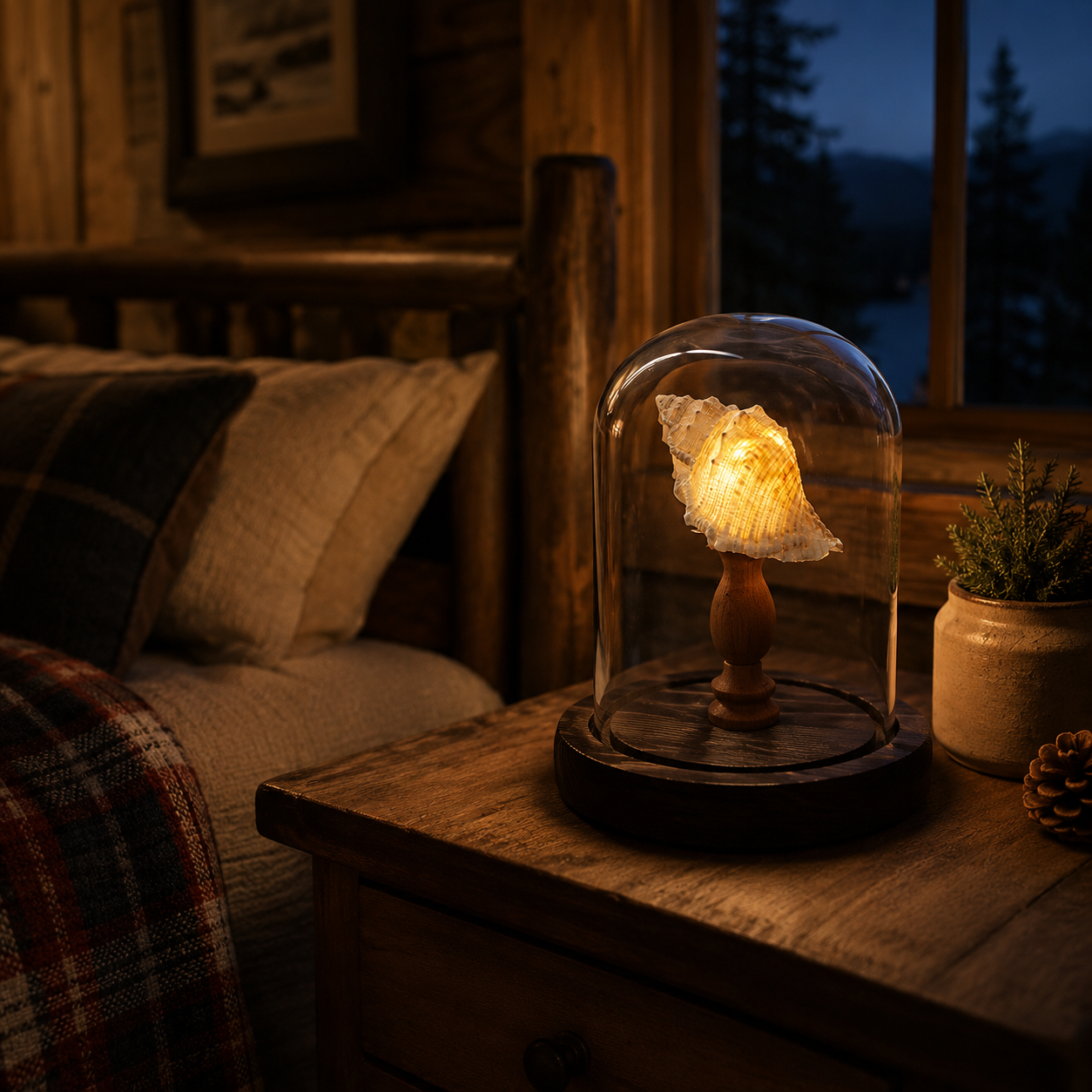 Ocean Shell Dome Night Light Decor