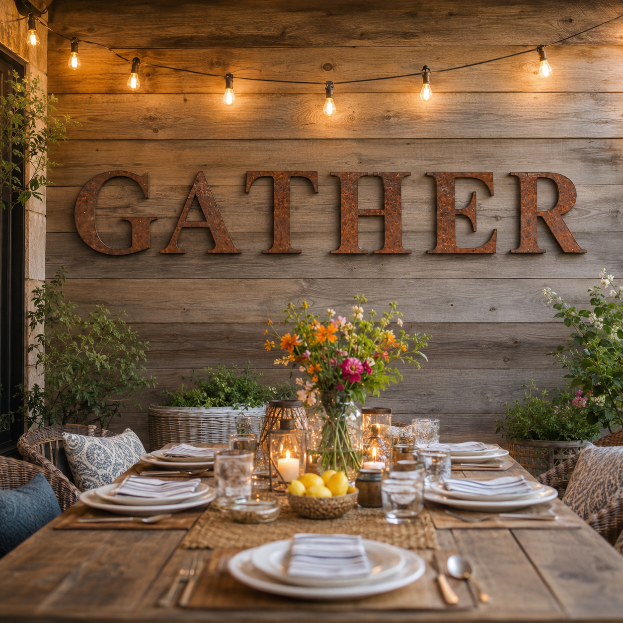 Rustic Metal Letter Wall Decor