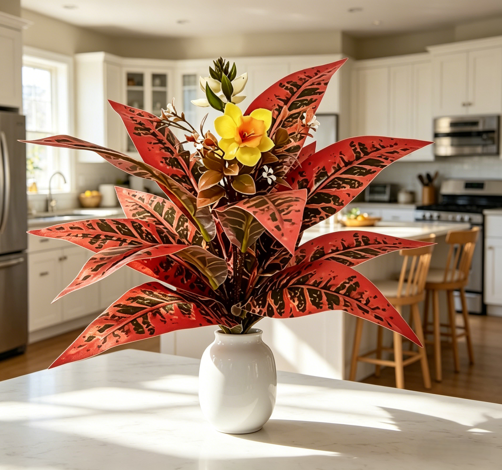 24-leaf Faux Tropical Leaf Floral Pick