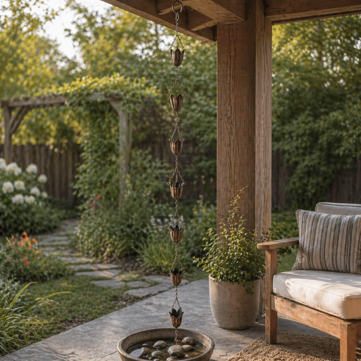 Tulip Rain Chain for Outdoor Garden Décor