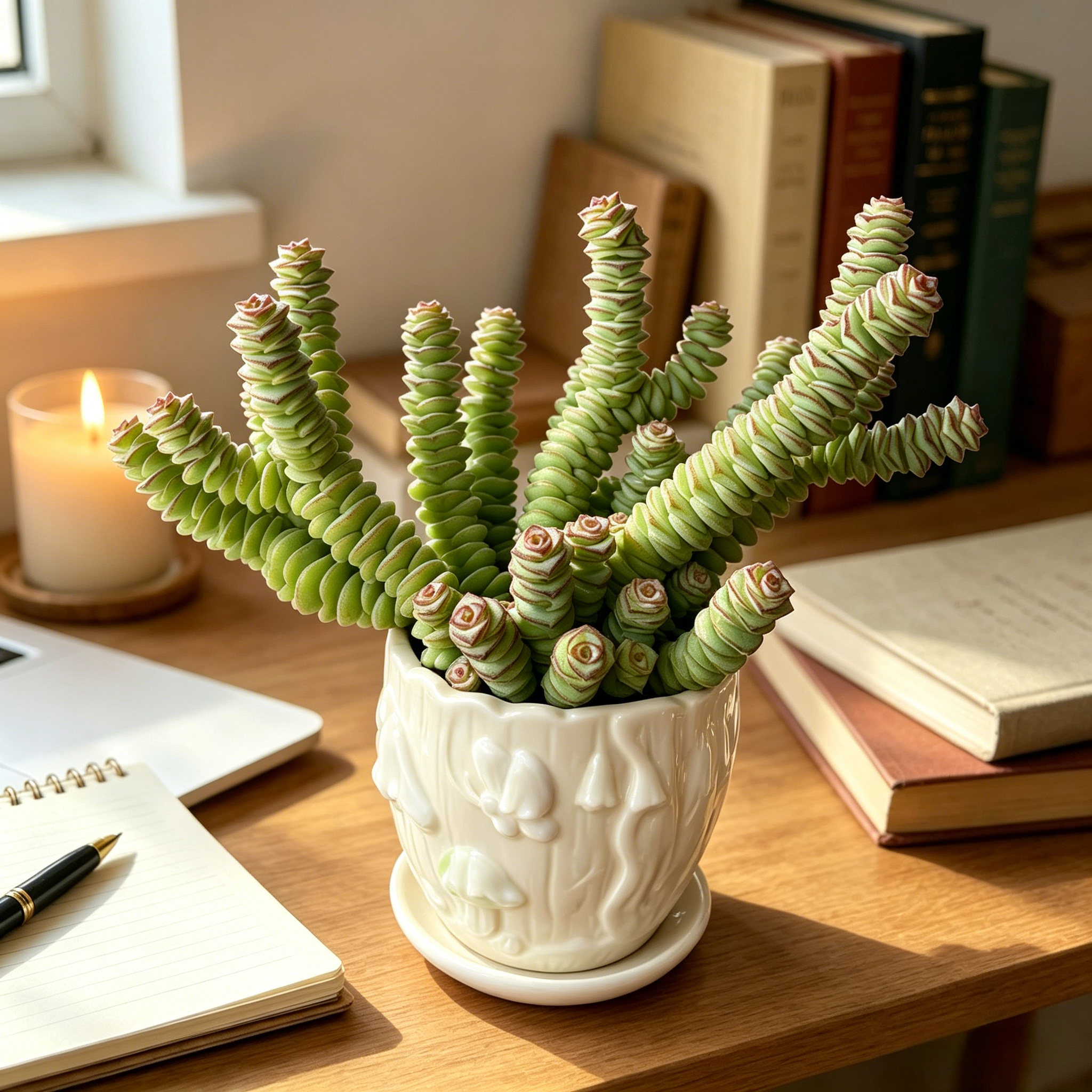 Unique Sculptural Succulent for Desks, Shelves & Sunny Windows