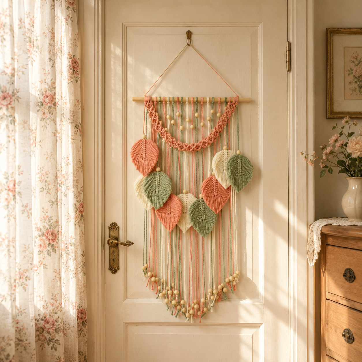 Botanical Leaf Macramé Wall Hanging