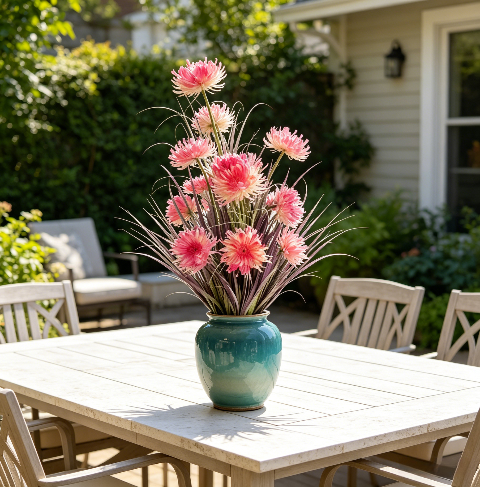 Pink Faux 3-Head Floral Stem, Decorative Artificial Flower Spray