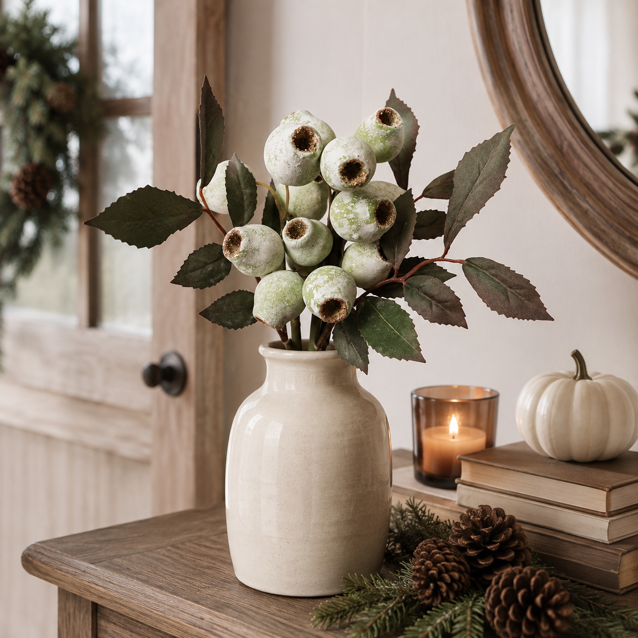 Rustic Faux Seed Pod Bouquet – Vintage Farmhouse Seasonal Floral Stems
