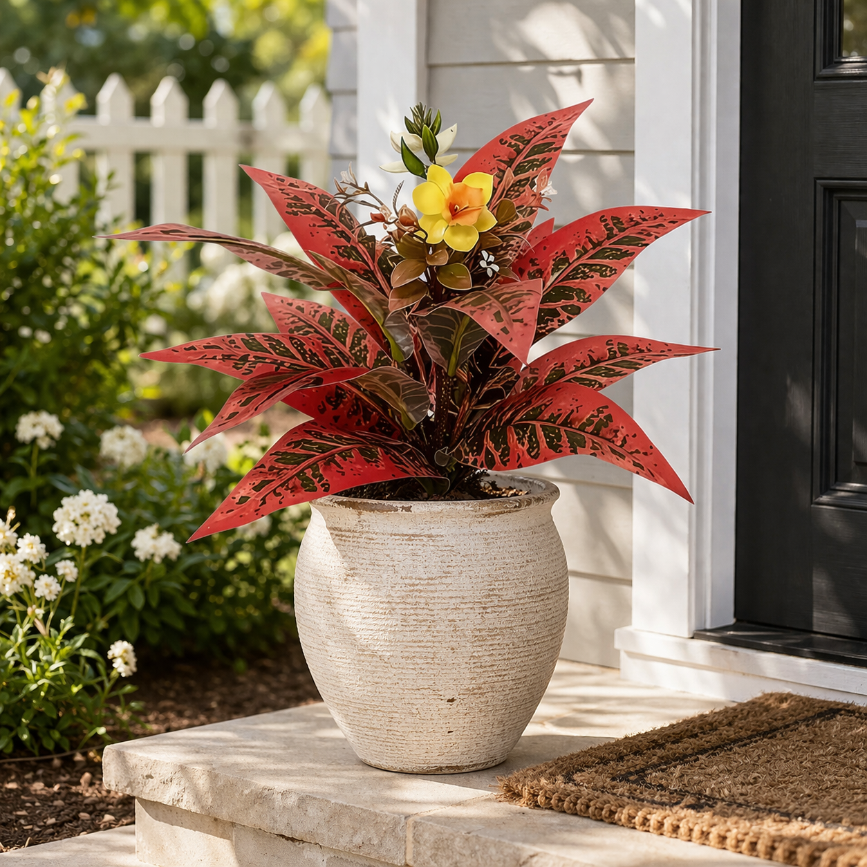 24-leaf Faux Tropical Leaf Floral Pick