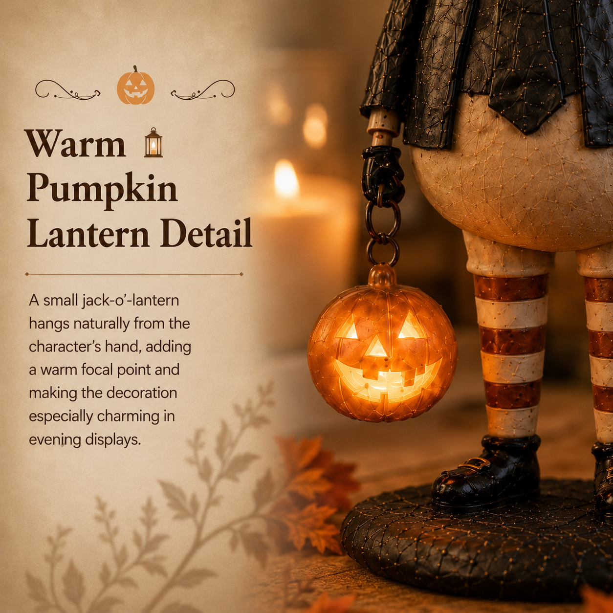 Vintage Lighted Pumpkin Witch Figurine
