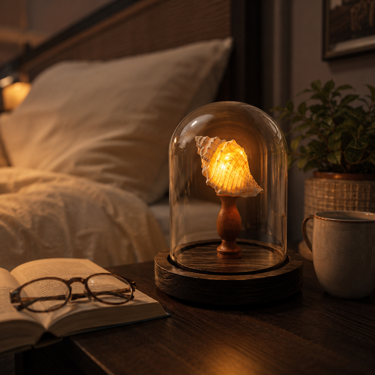 Ocean Shell Dome Night Light Decor