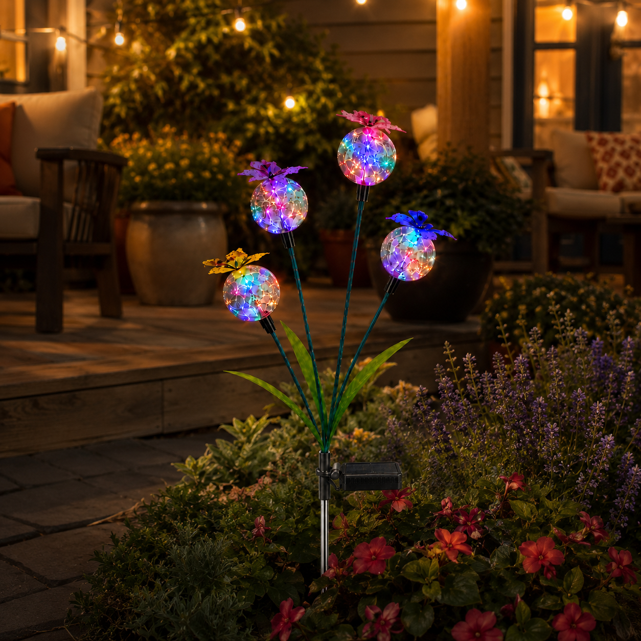 Multicolor Solar Butterfly Garden Stake Light