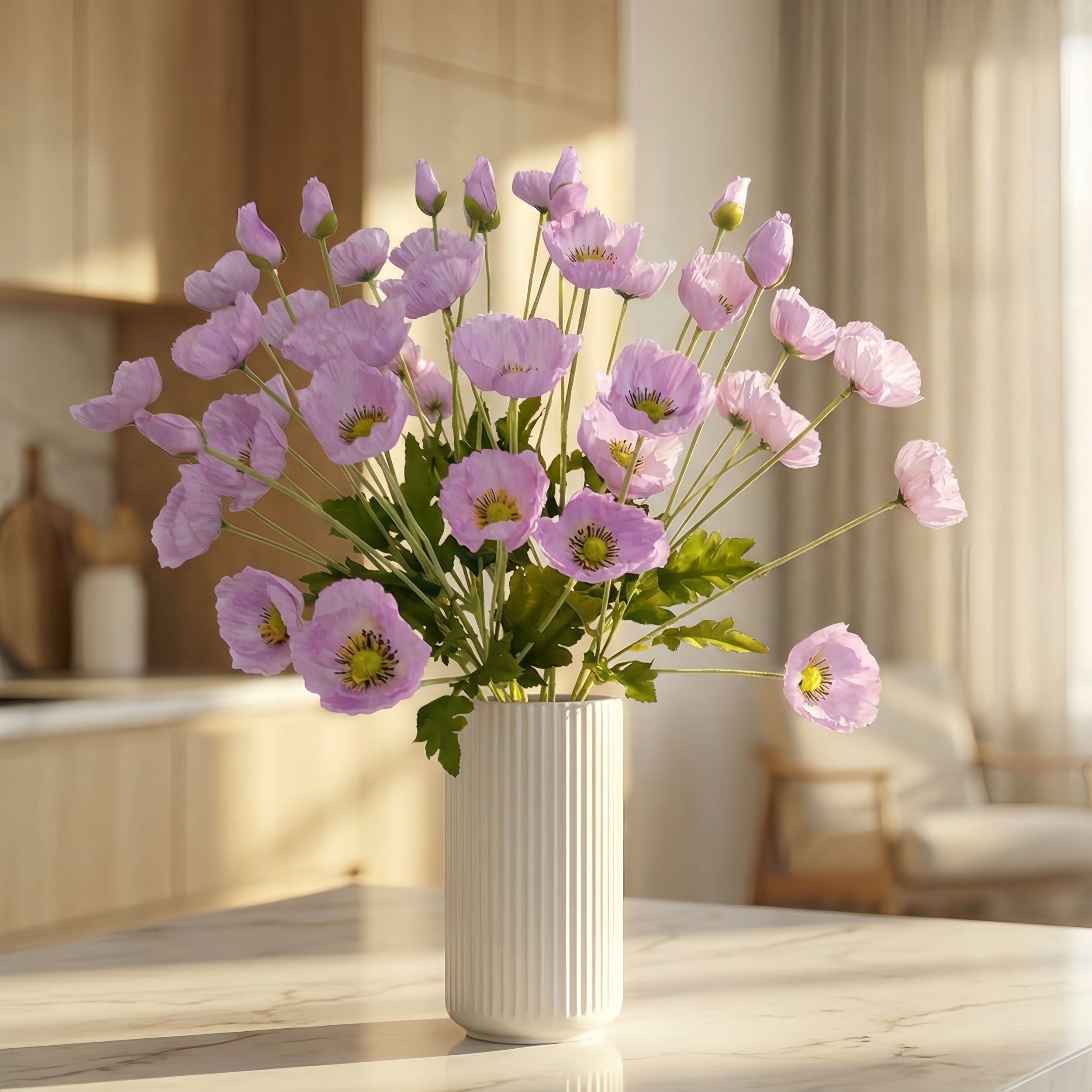 Lifelike Poppy Floral Arrangement