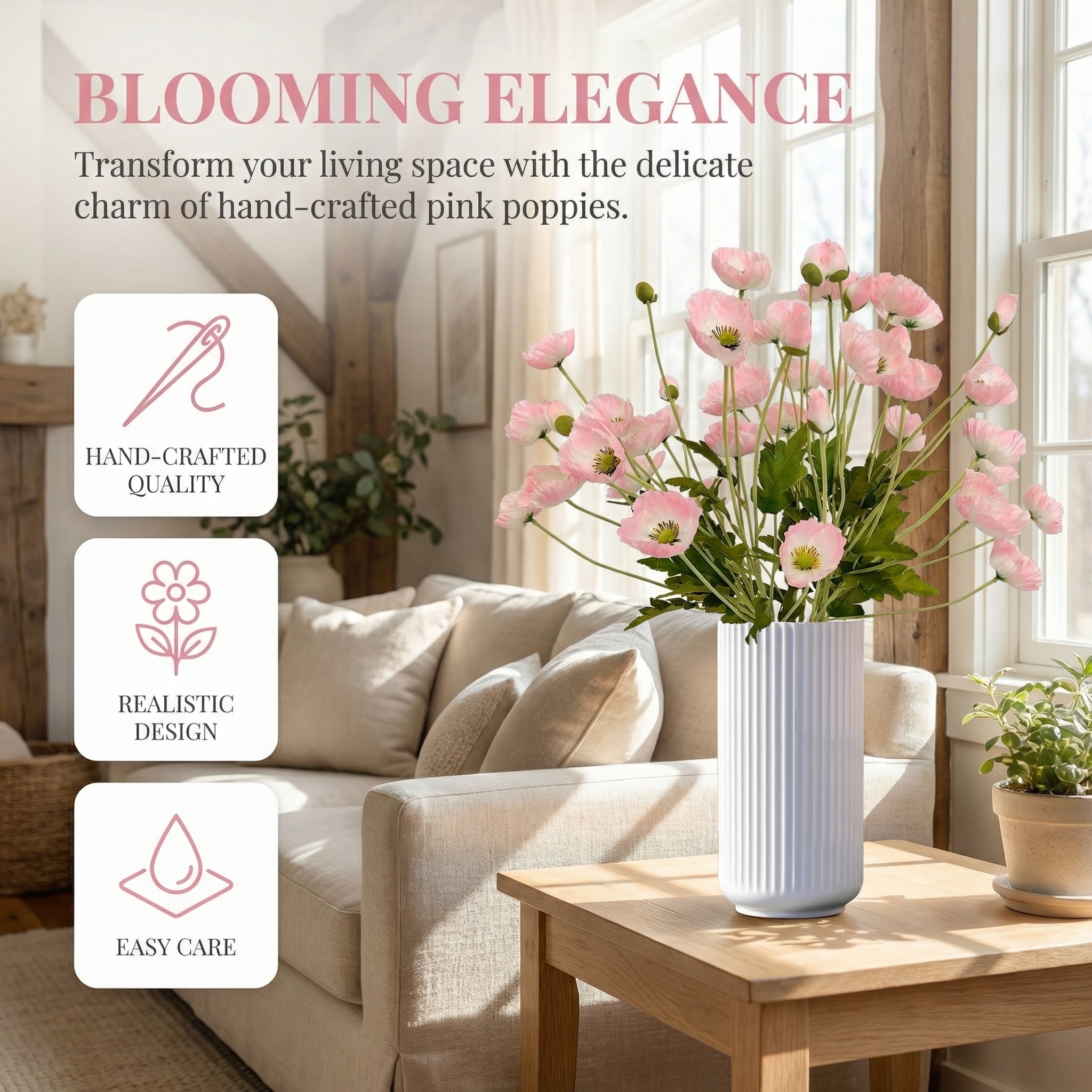Lifelike Poppy Floral Arrangement
