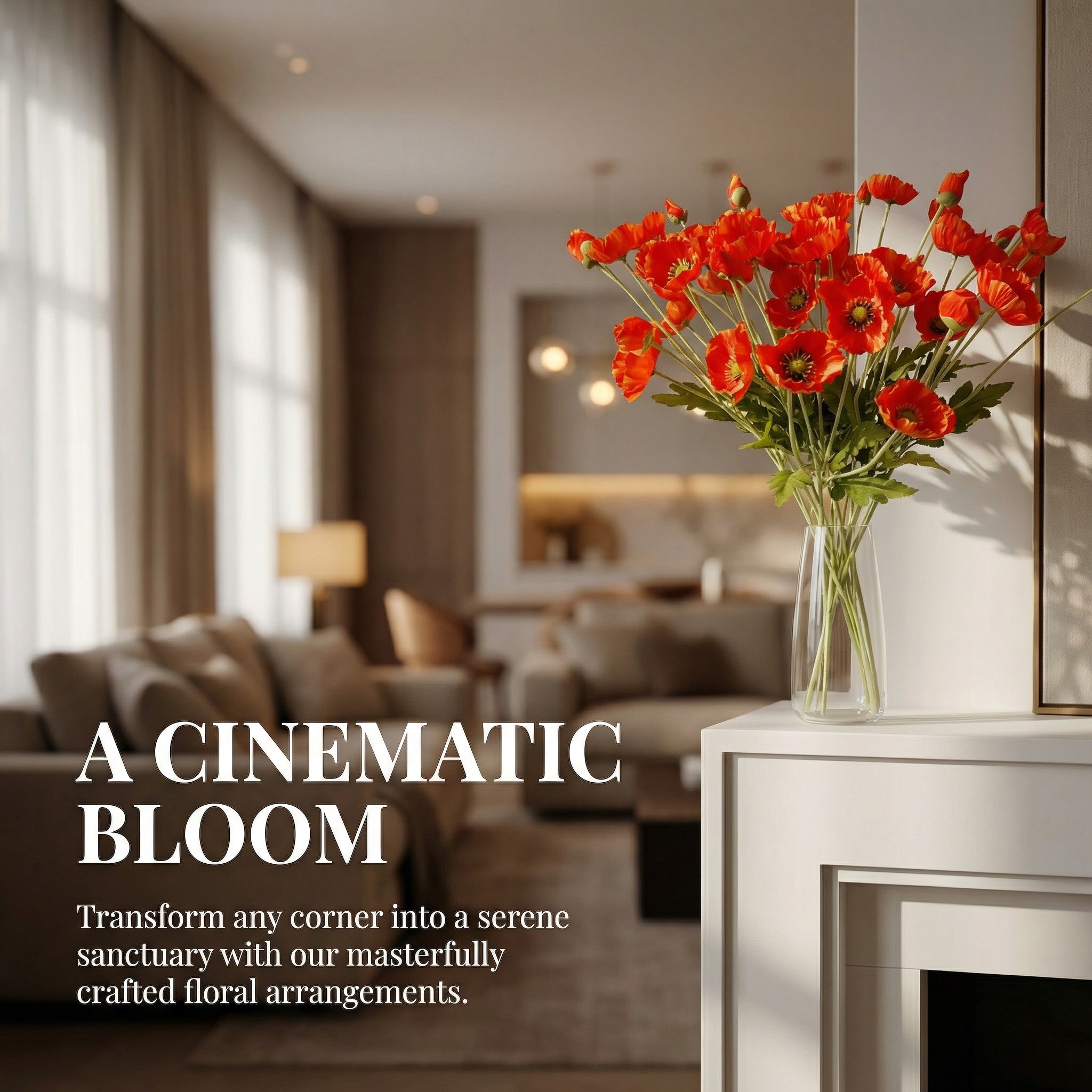 Lifelike Poppy Floral Arrangement