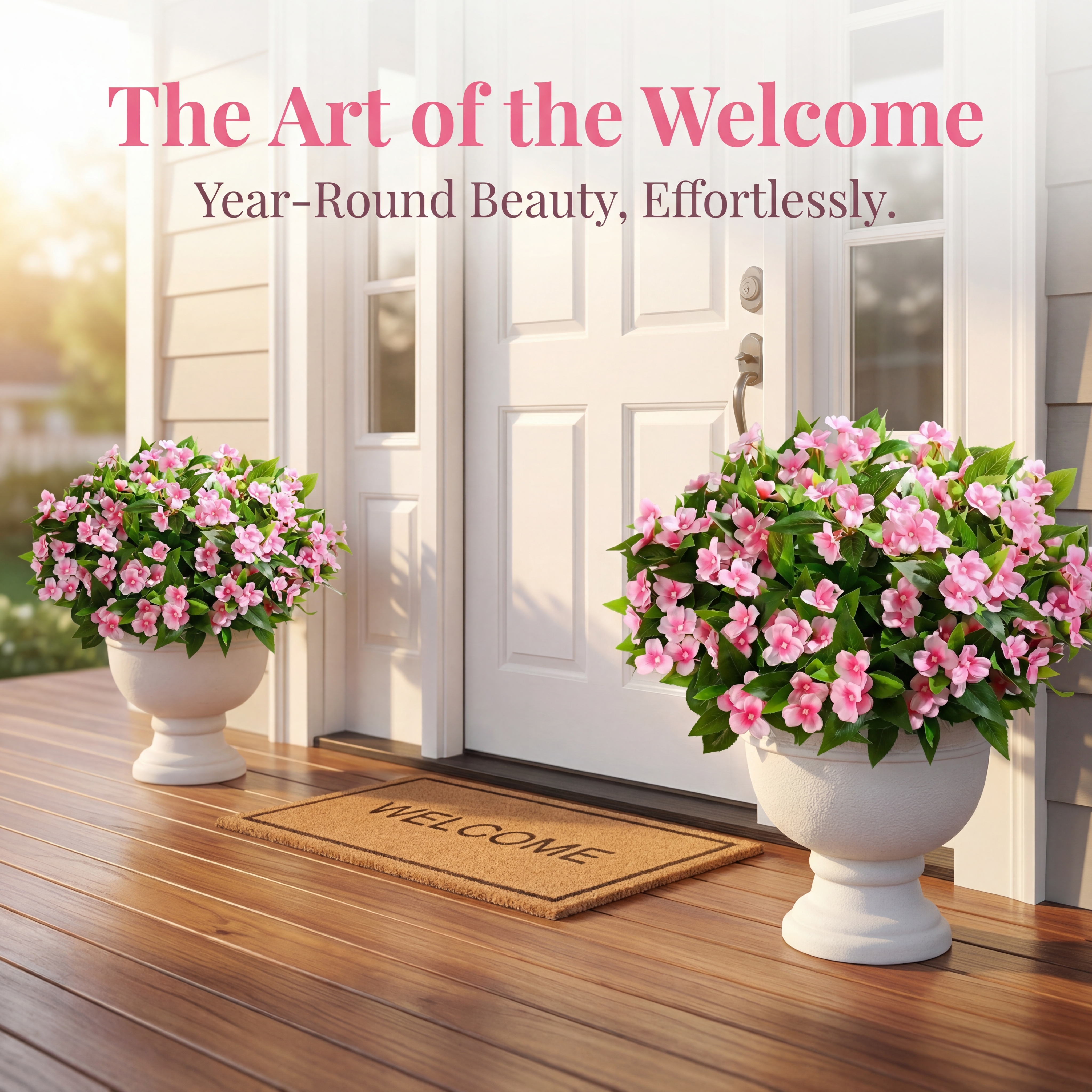 Full Bloom Impatiens Potted Flower Arrangement