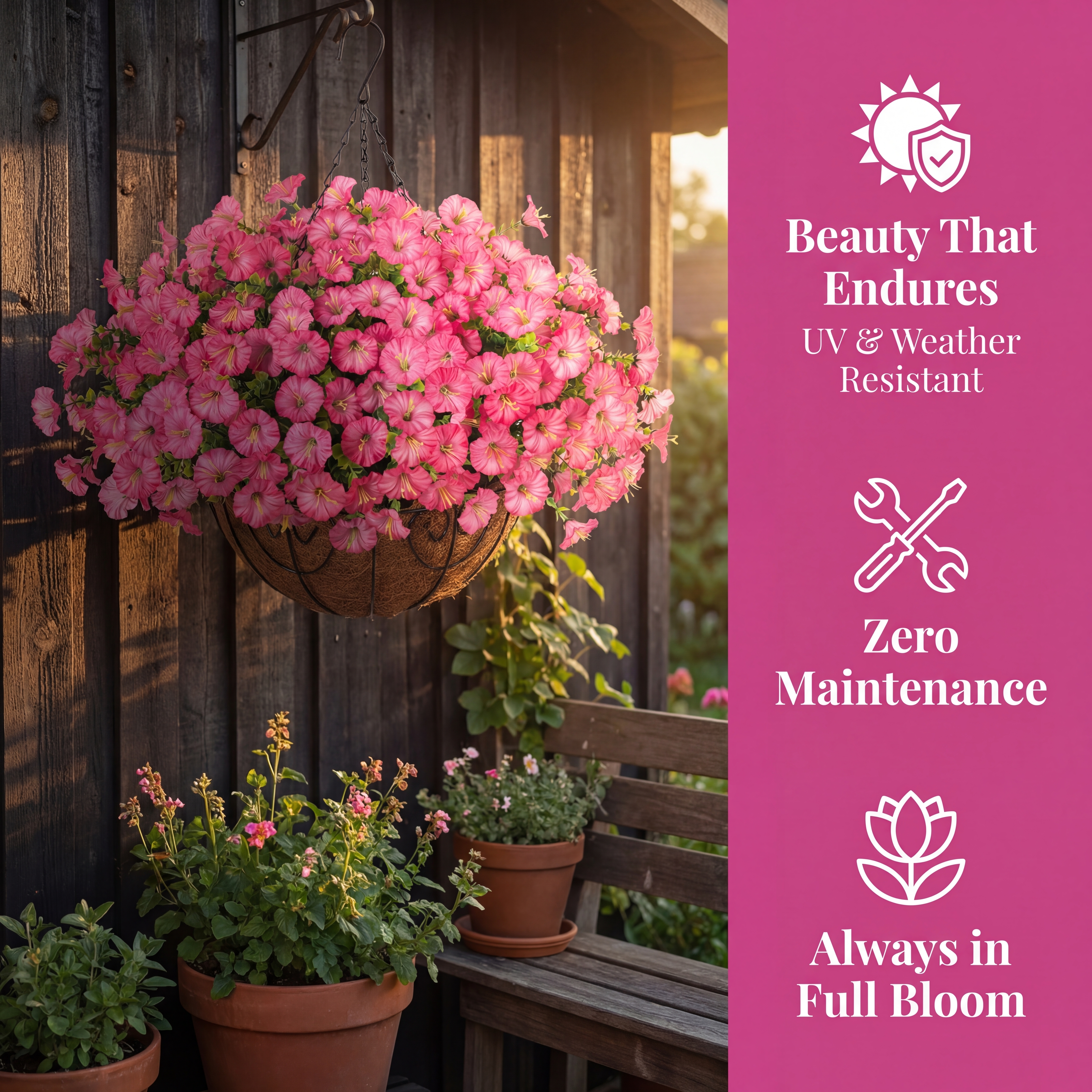 Full Bloom Hanging Morning Glory Basket