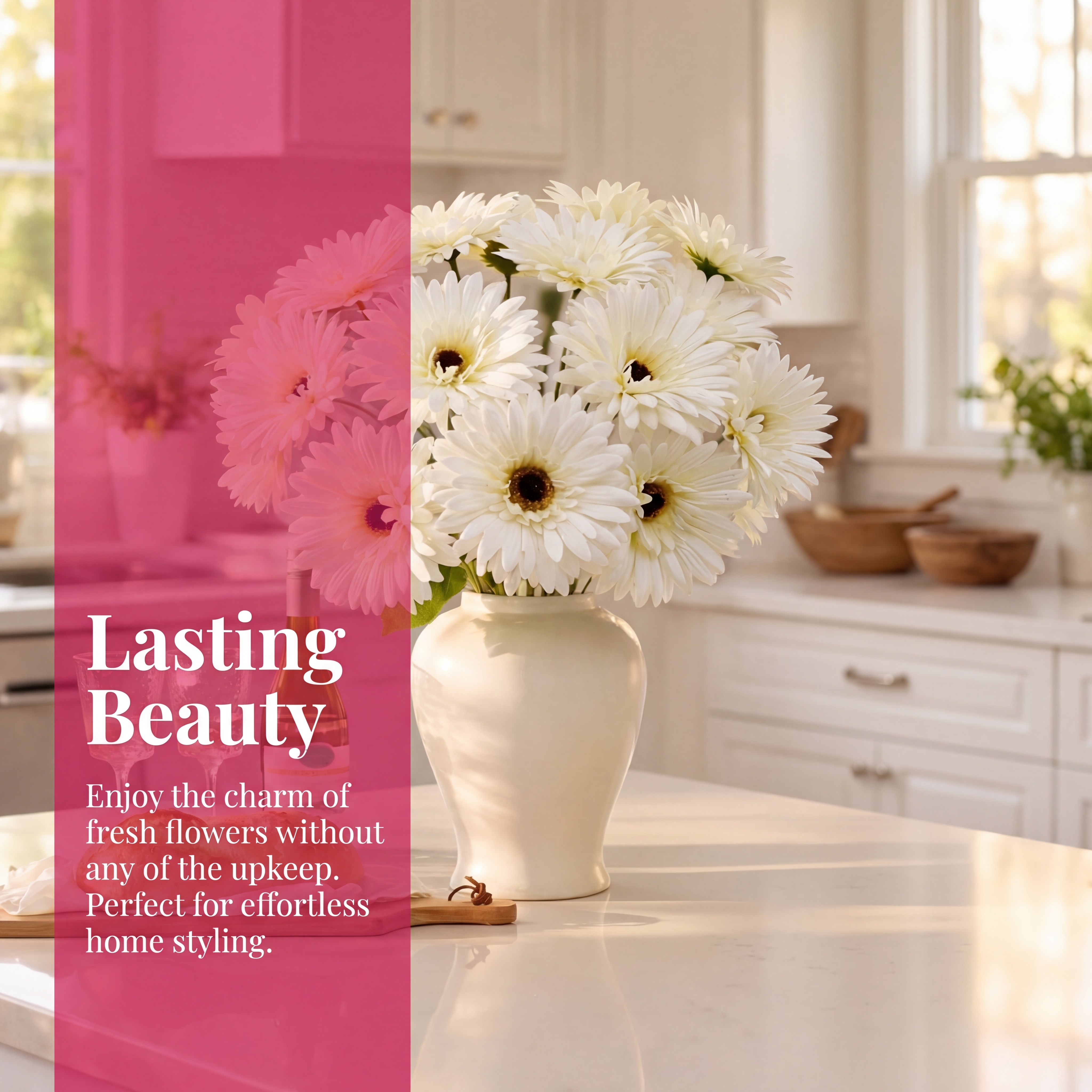 5-Piece Full Bloom Artificial Daisy Bouquet For Home Décor