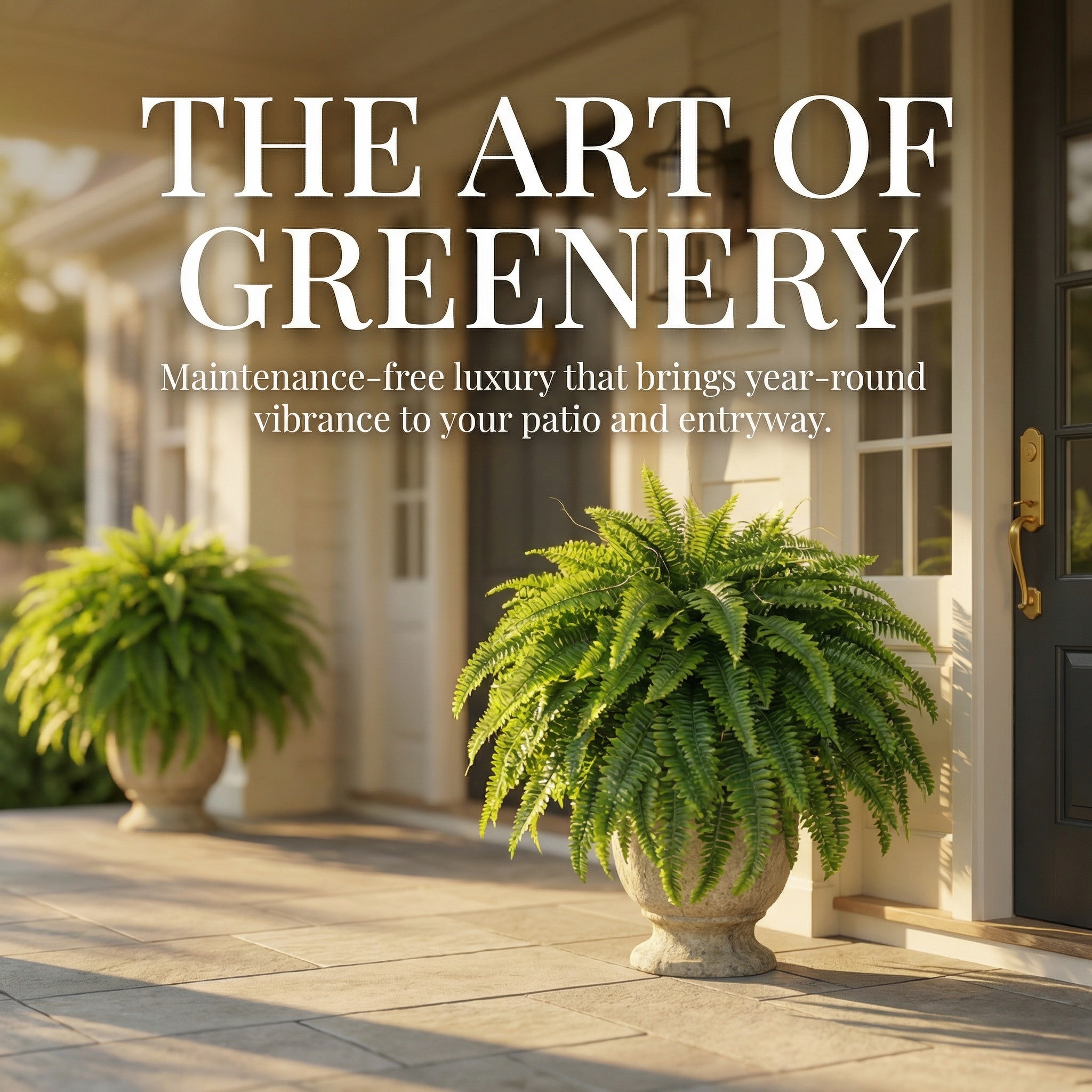 Classic Boston Fern Porch Planter – Lush Green Entryway Decor