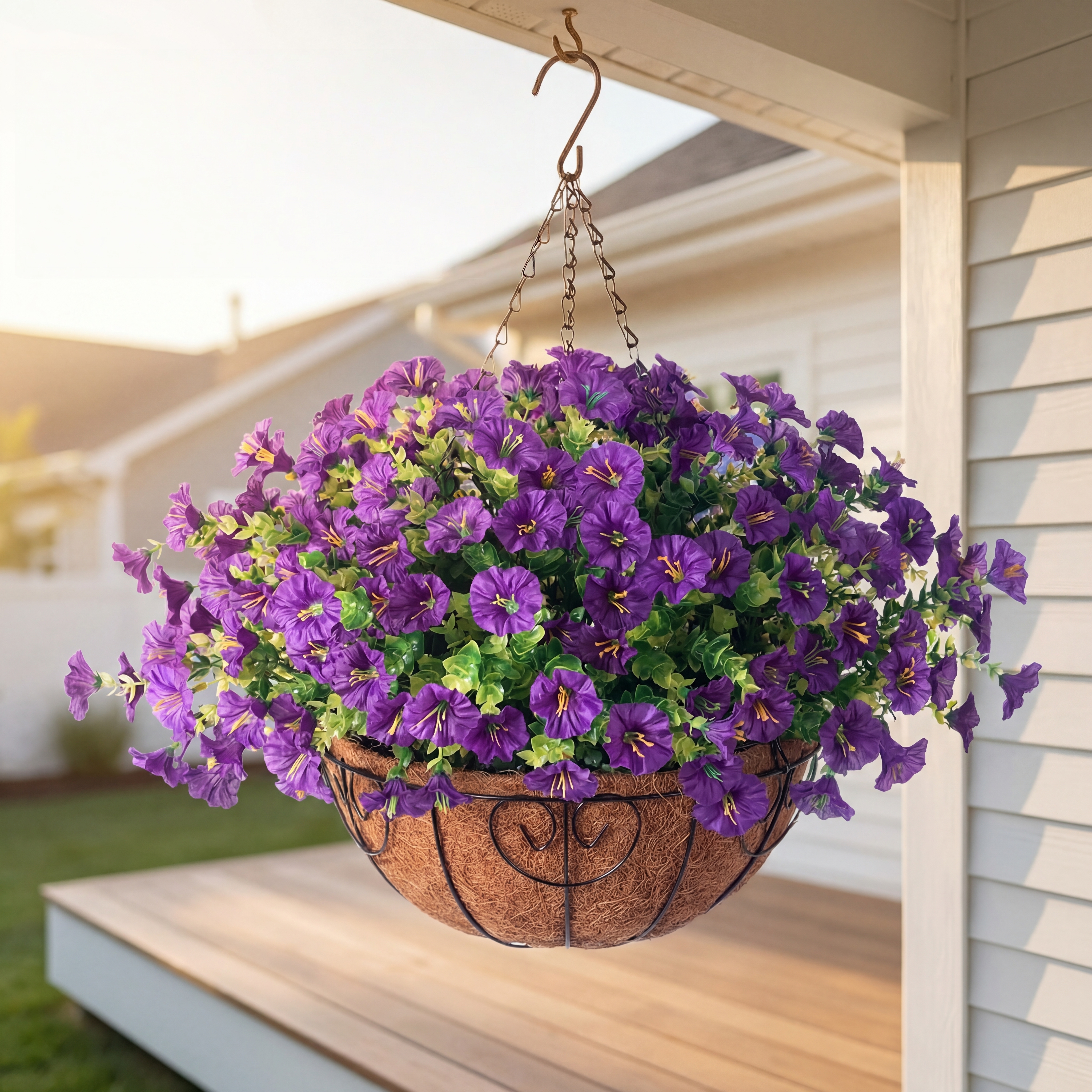 Full Bloom Hanging Morning Glory Basket