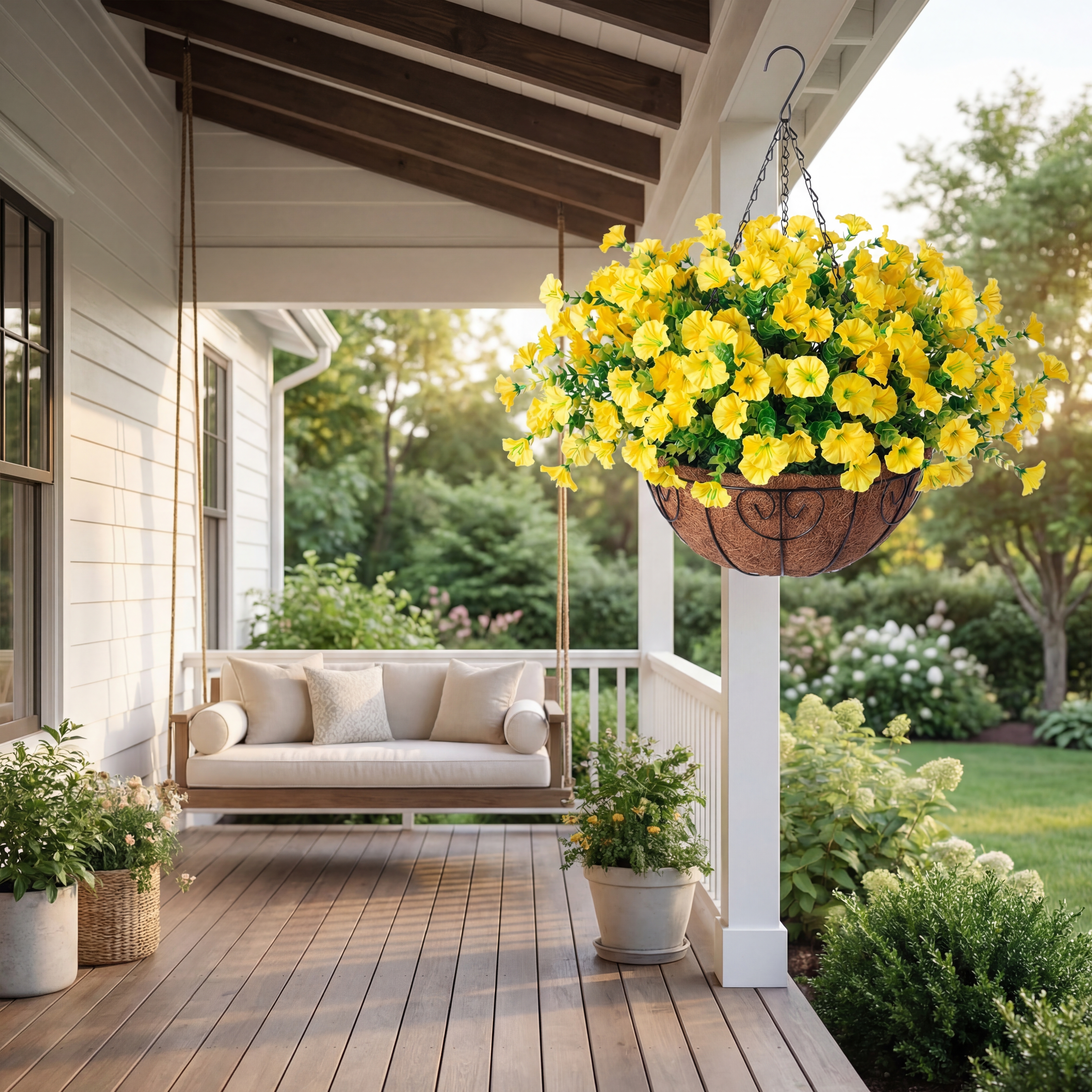 Full Bloom Hanging Morning Glory Basket