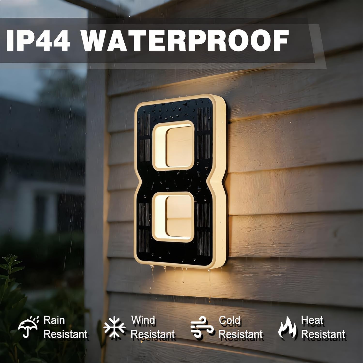 Modern Solar LED Illuminated House Number