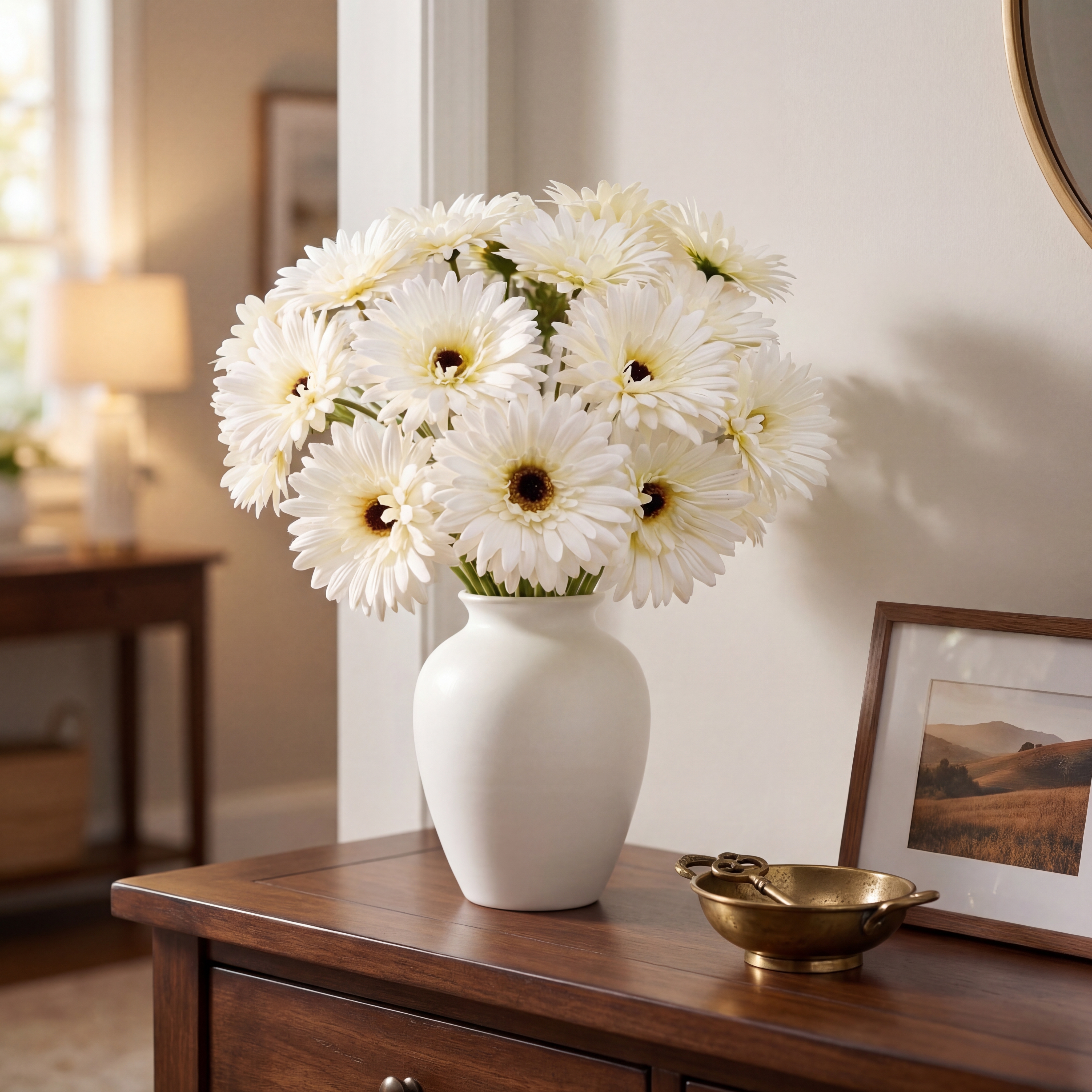 5-Piece Full Bloom Artificial Daisy Bouquet For Home Décor