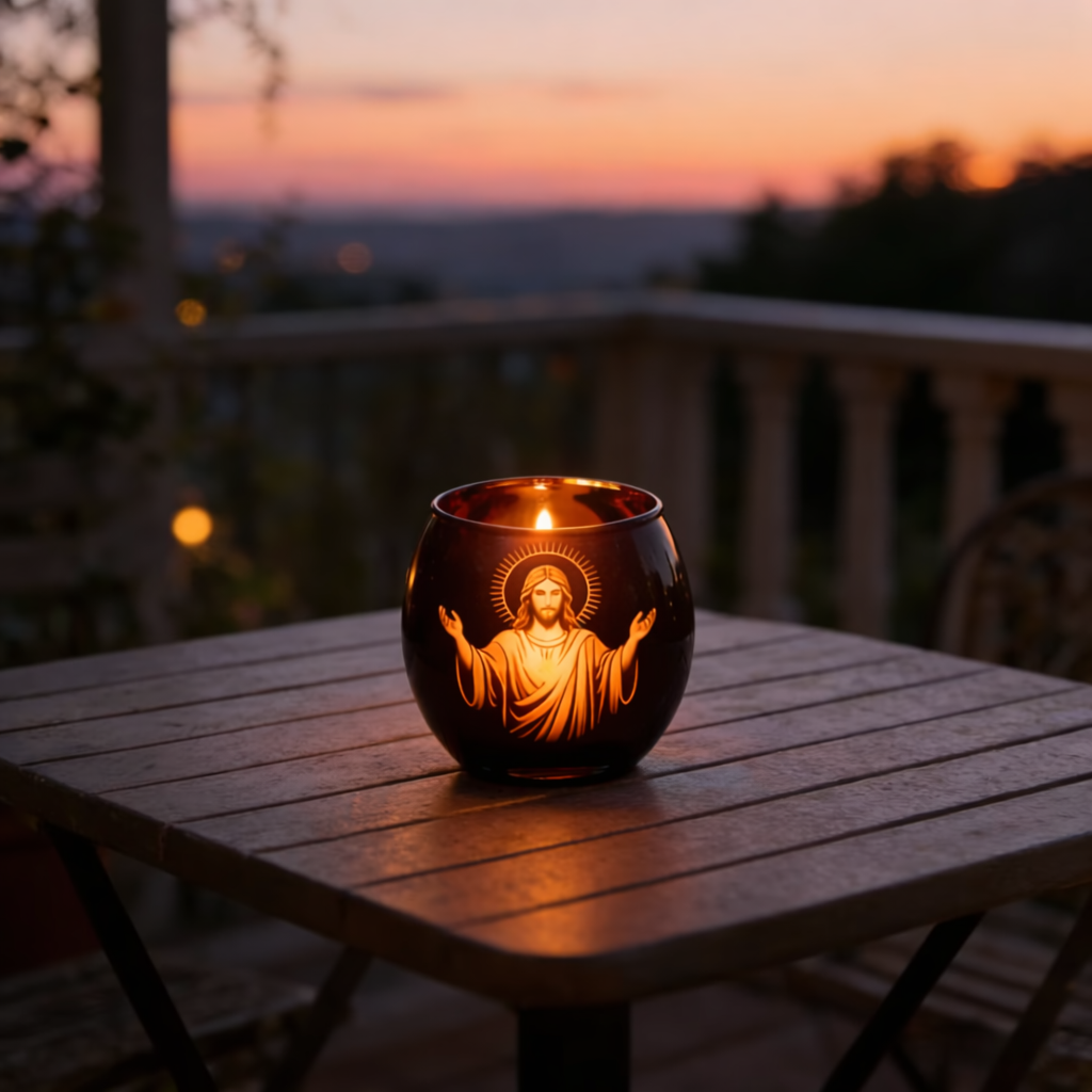 Faith & Light Christian Cross Candle Holder