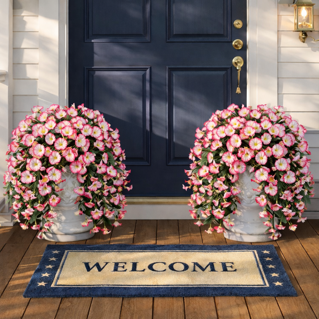 UV-Resistant Artificial Morning Glory Hanging Arrangement