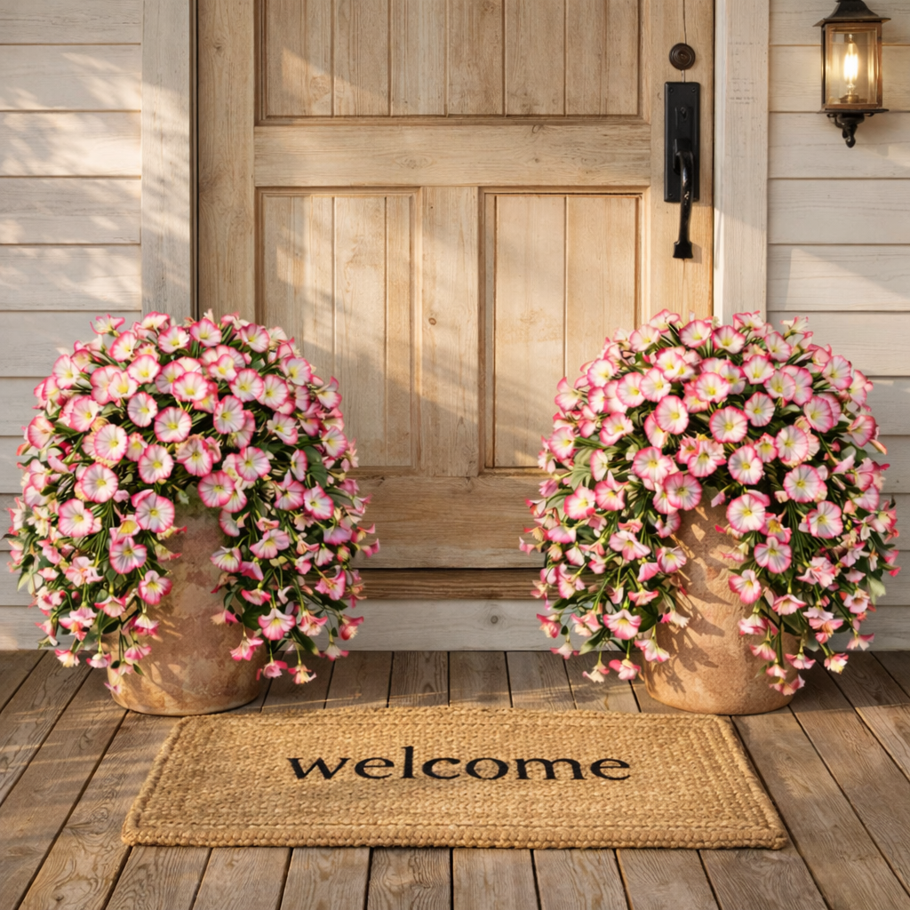 UV-Resistant Artificial Morning Glory Hanging Arrangement