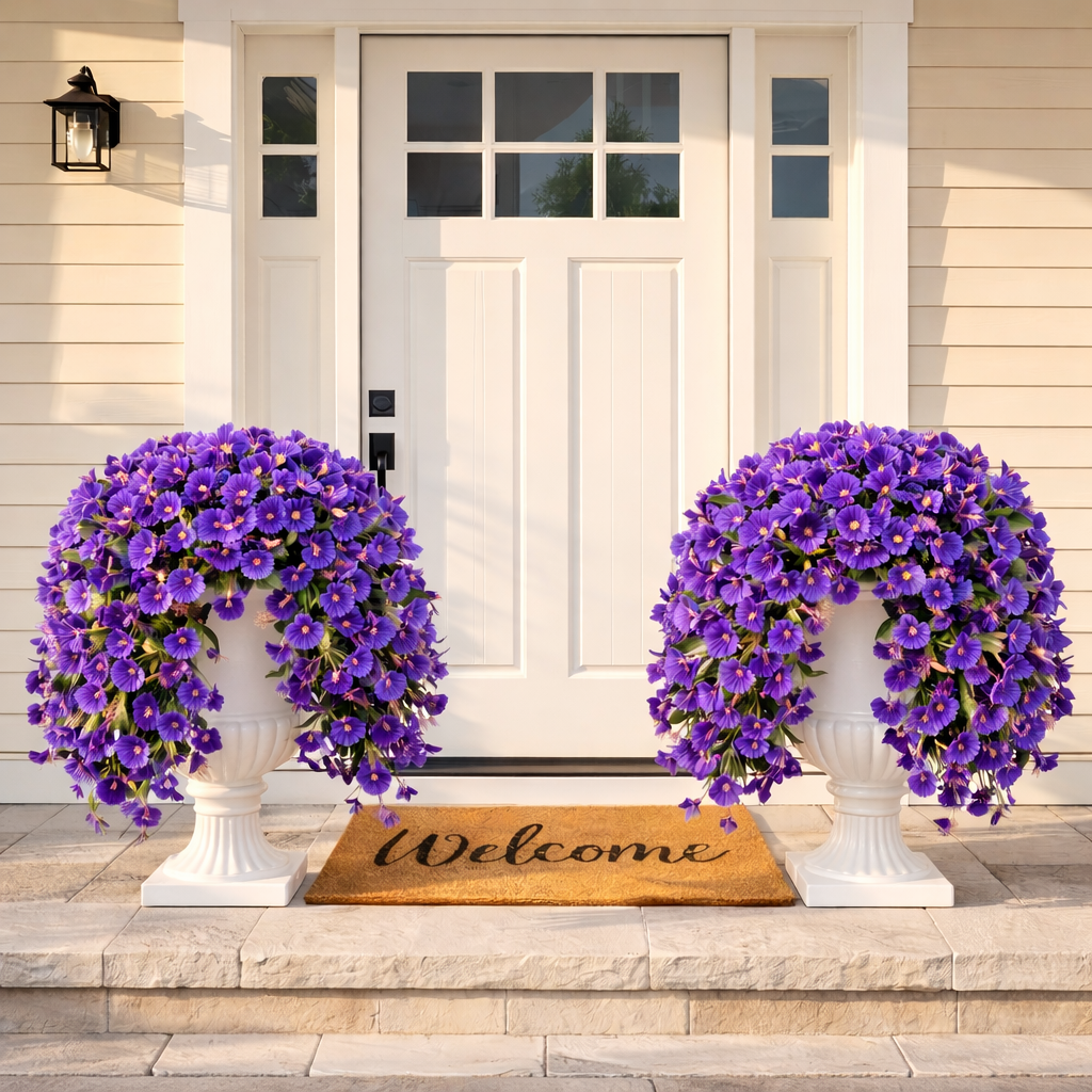 UV-Resistant Artificial Morning Glory Hanging Arrangement