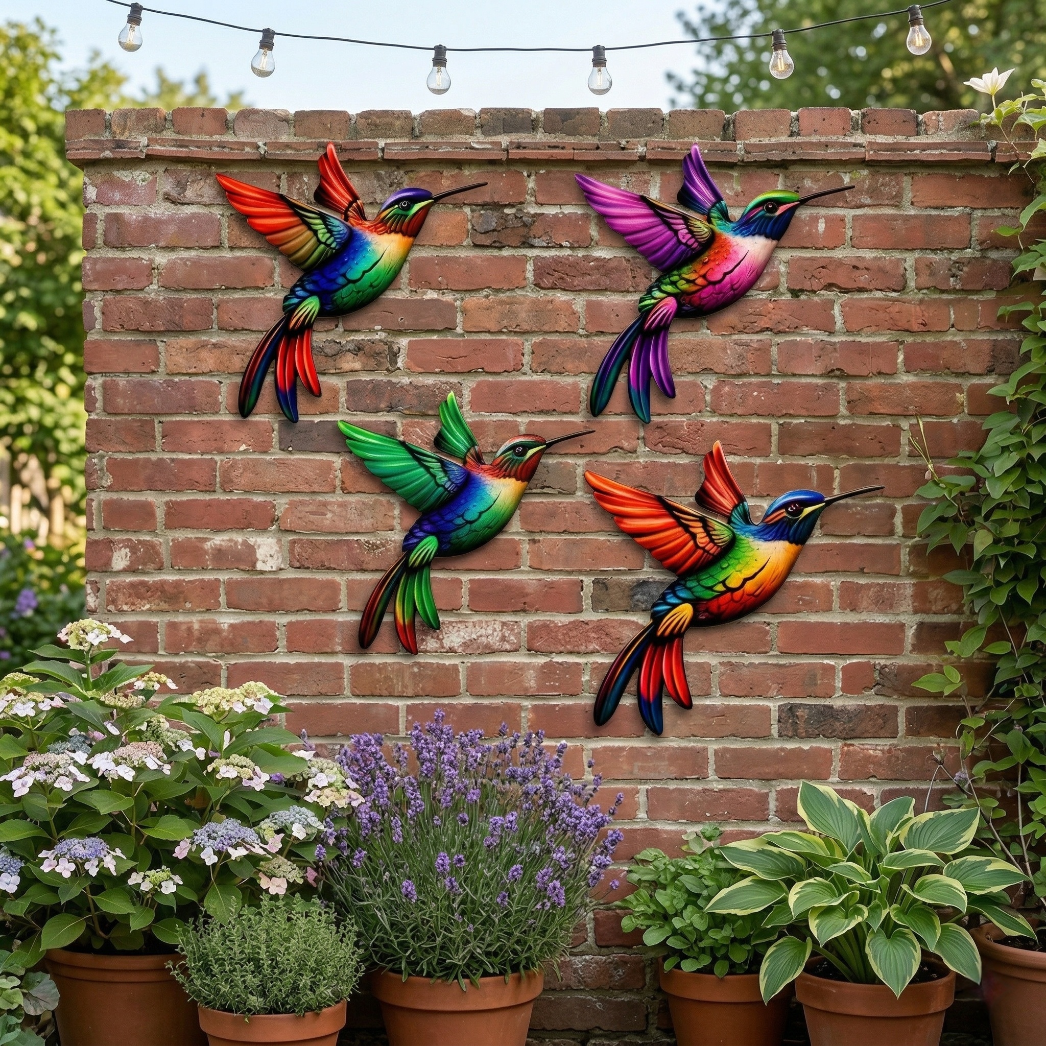 Metal Hummingbird Wall Art Decoration - Suitable For Patio Railings And Interior Decoration