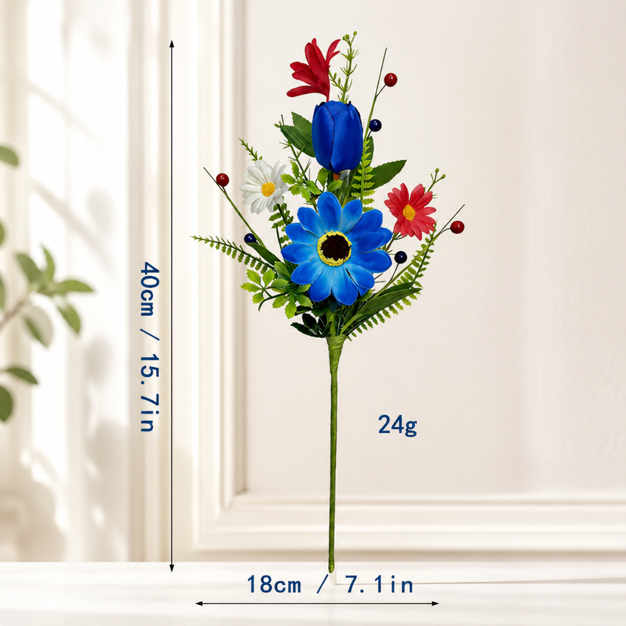 independence Day Faux Floral Arrangement with Stars & Berries