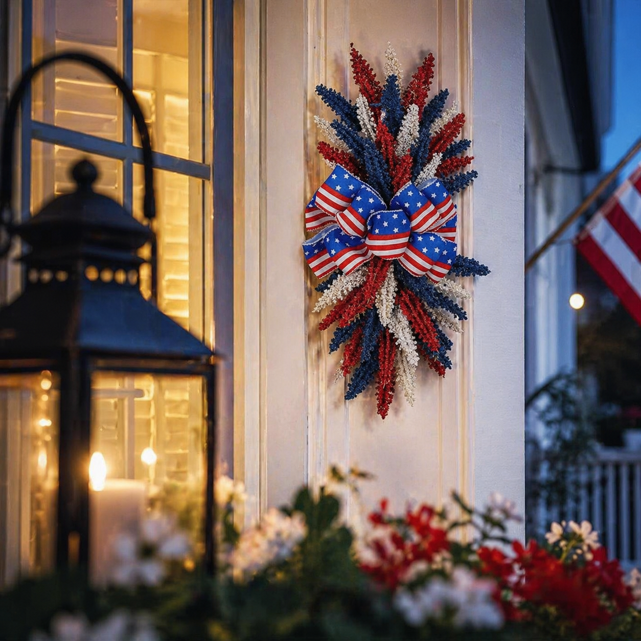 250th Anniversary Patriotic Red, White and Blue Simulated Wheat Ear Wall Hanging Decoration