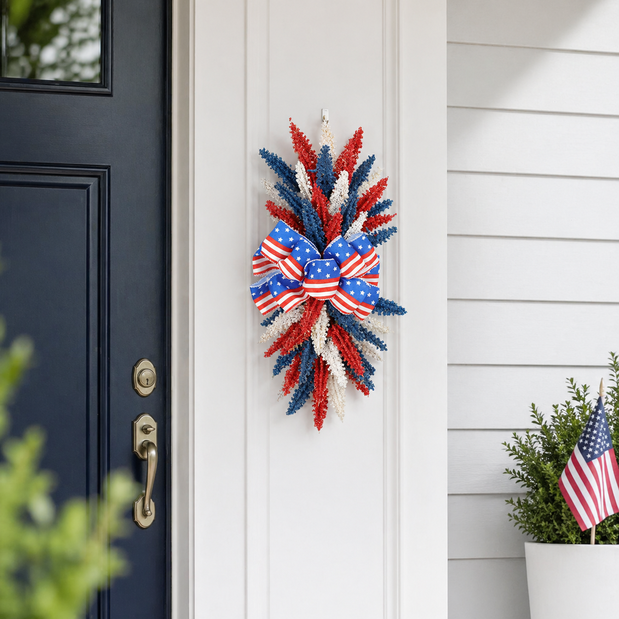 250th Anniversary Patriotic Red, White and Blue Simulated Wheat Ear Wall Hanging Decoration