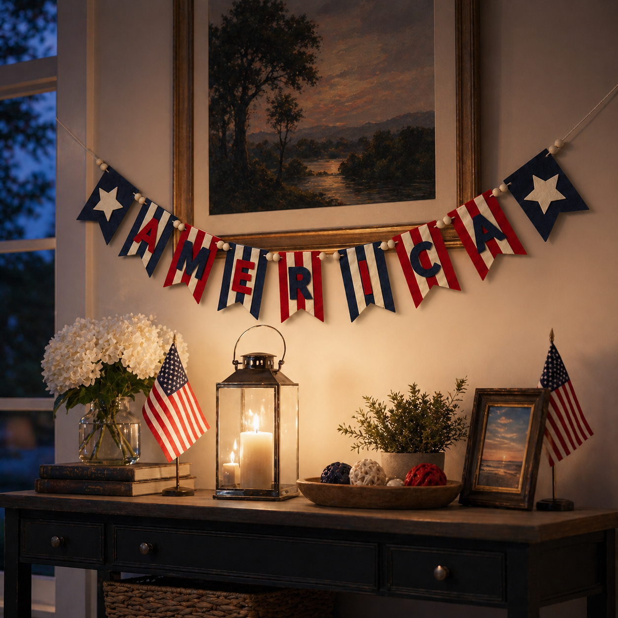 250th Anniversary Commemorative Flag Decorations, Patriotic Banners, and Ornaments