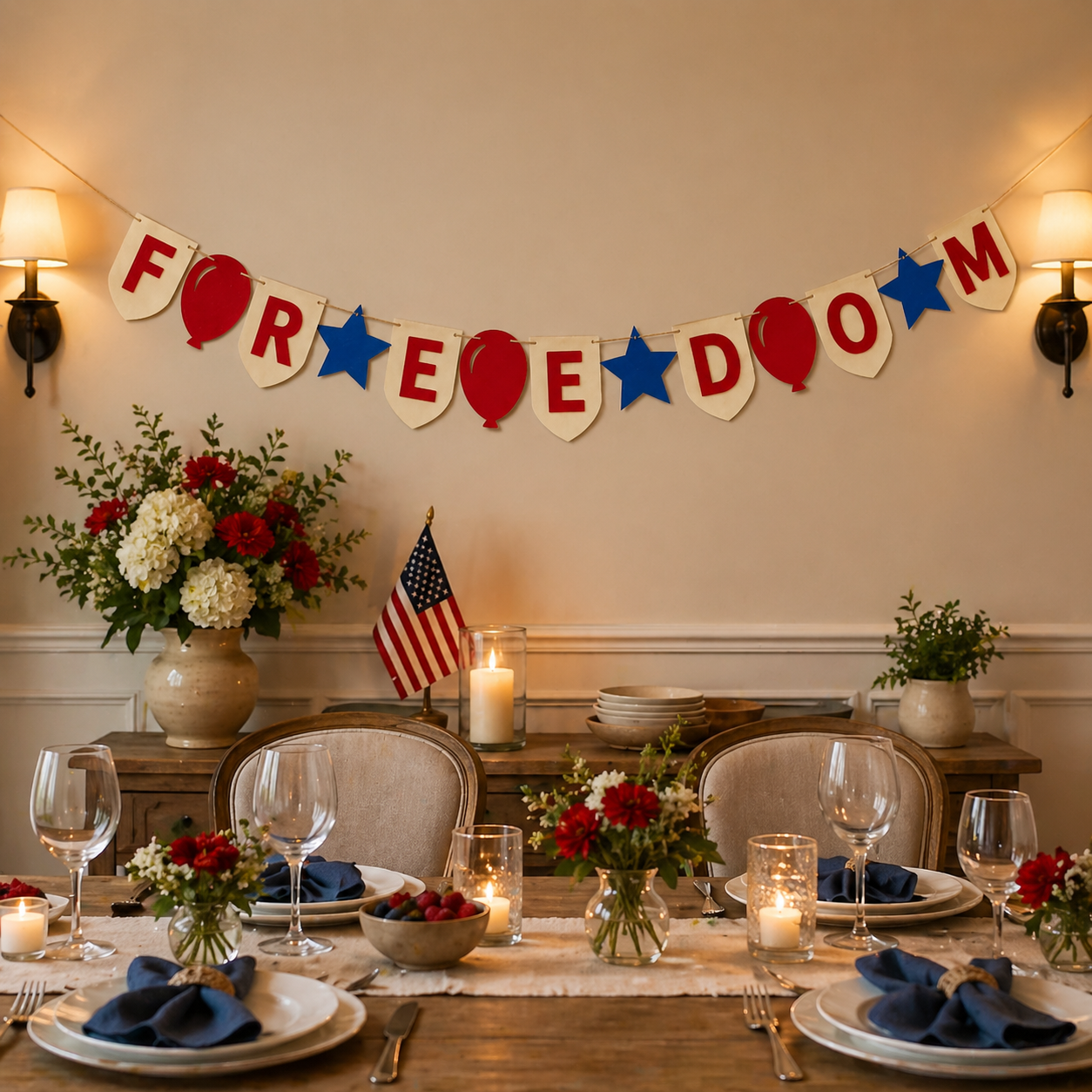 250th Anniversary Commemorative Flag Decorations, Patriotic Banners, and Ornaments