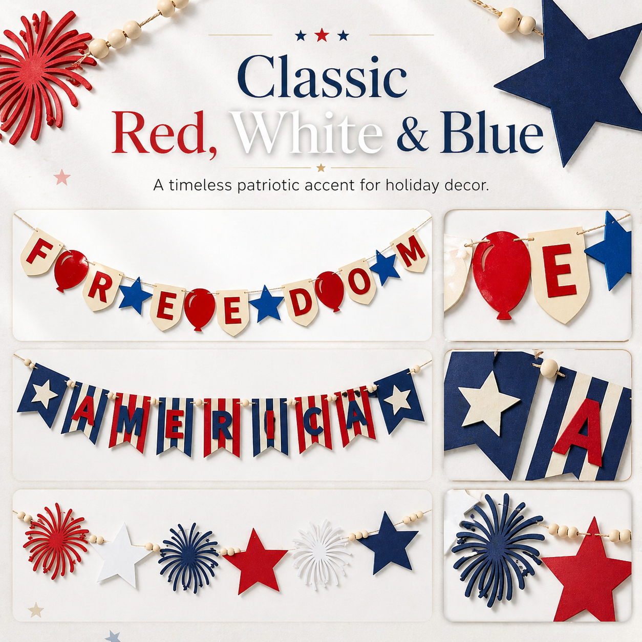 250th Anniversary Commemorative Flag Decorations, Patriotic Banners, and Ornaments