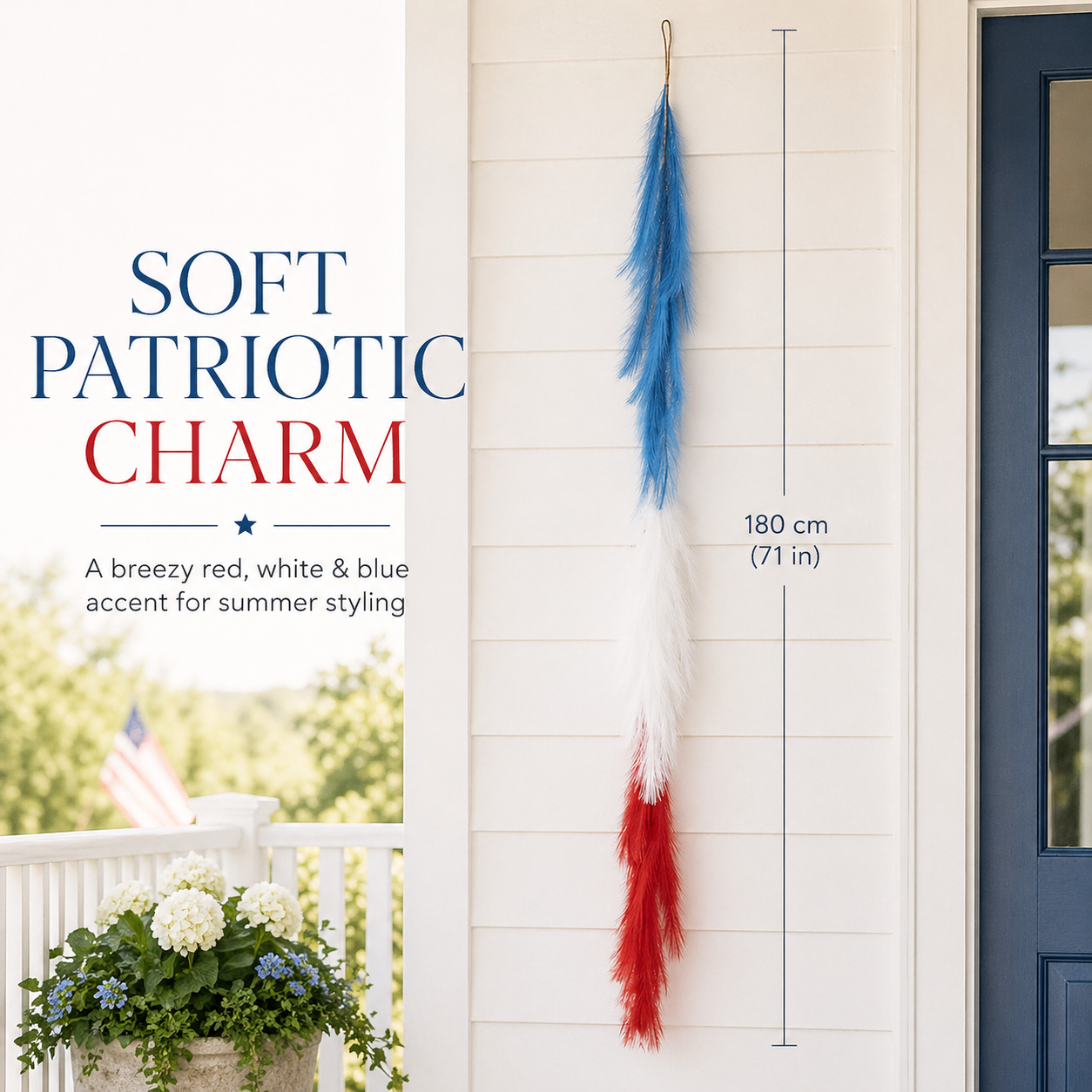 250th Anniversary Patriotic Red, White and Blue Simulated Reed Rat Decoration