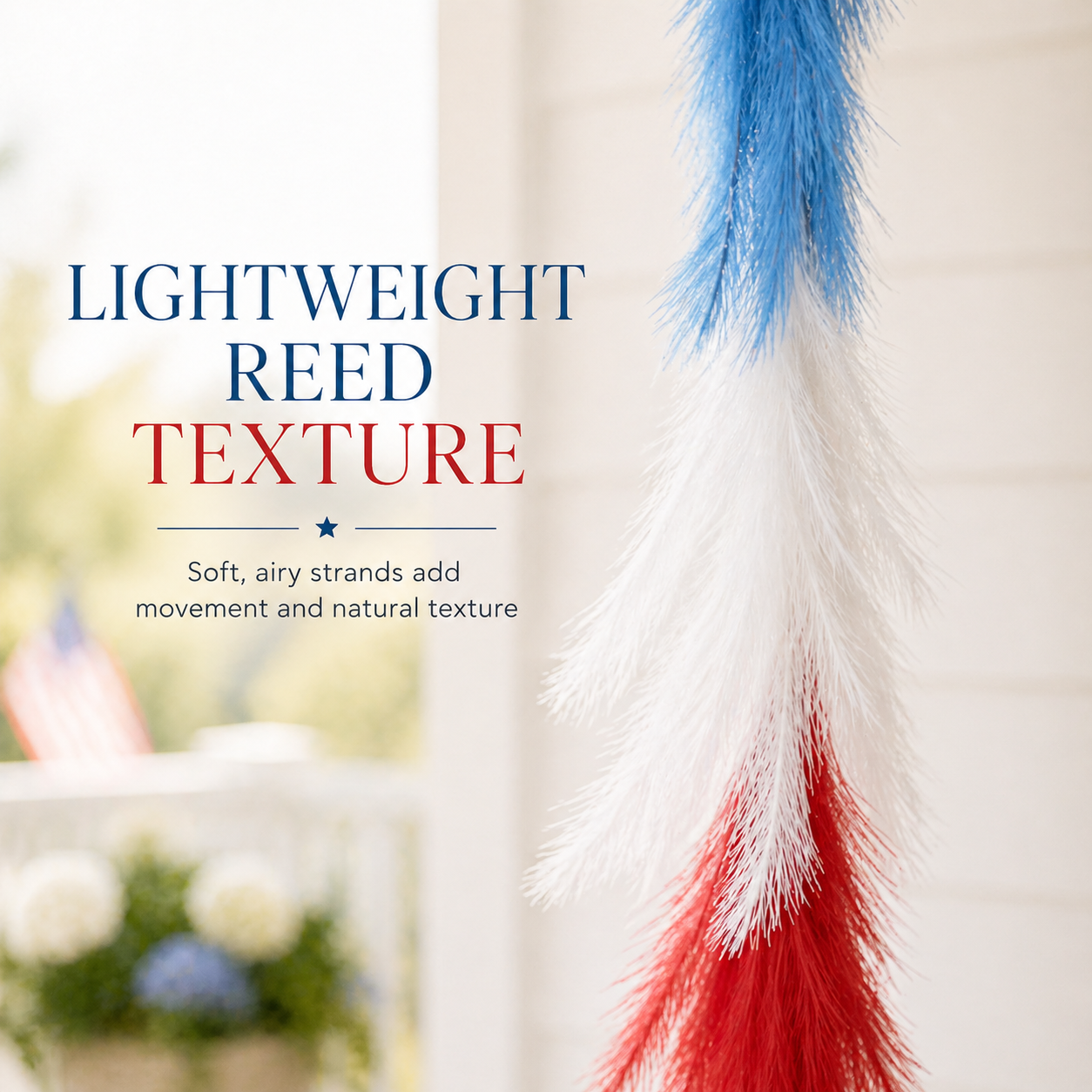 250th Anniversary Patriotic Red, White and Blue Simulated Reed Rat Decoration
