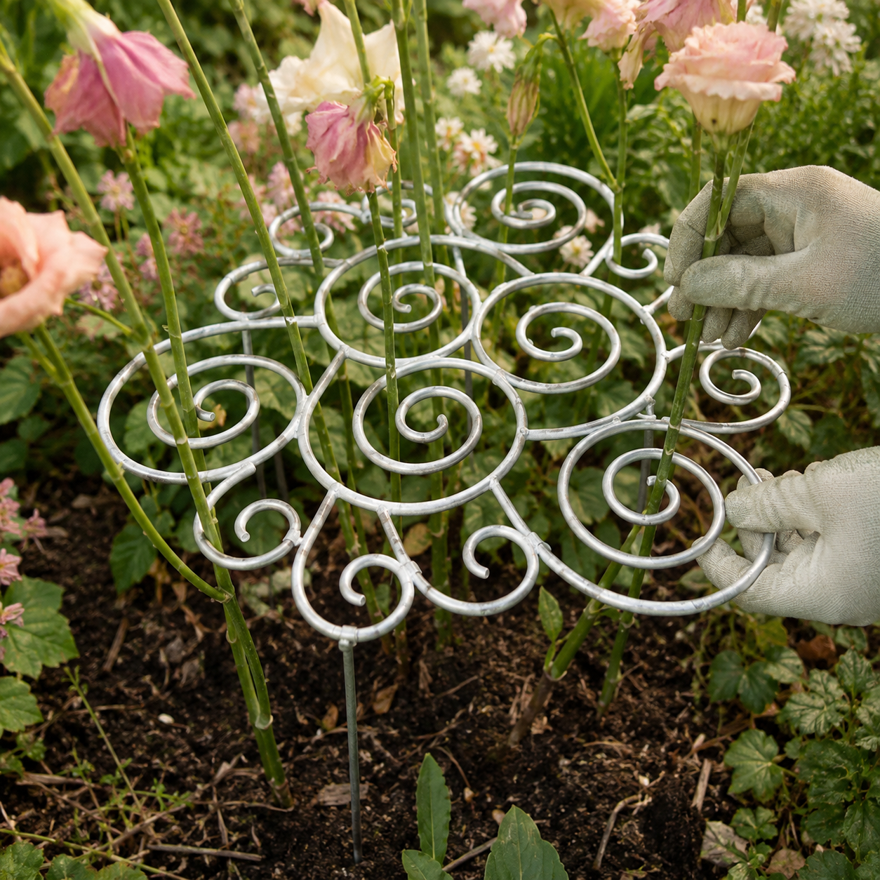 Versatile Metal Premium Metal Plant Support Rings for Garden & Indoor Pots
